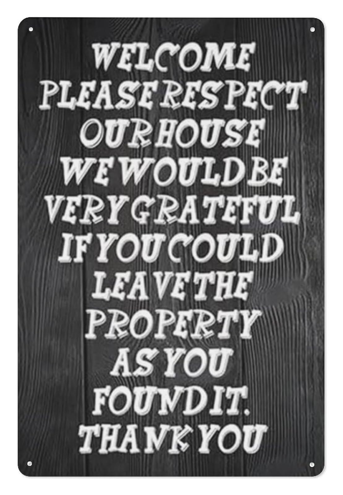 PKNVKZIDK Humorous House Rules Metal Tin Sign Vintage Respect Our Home Wall Decor for Entryway Porch Office Funny Gift for Host 8 X 12 Inch