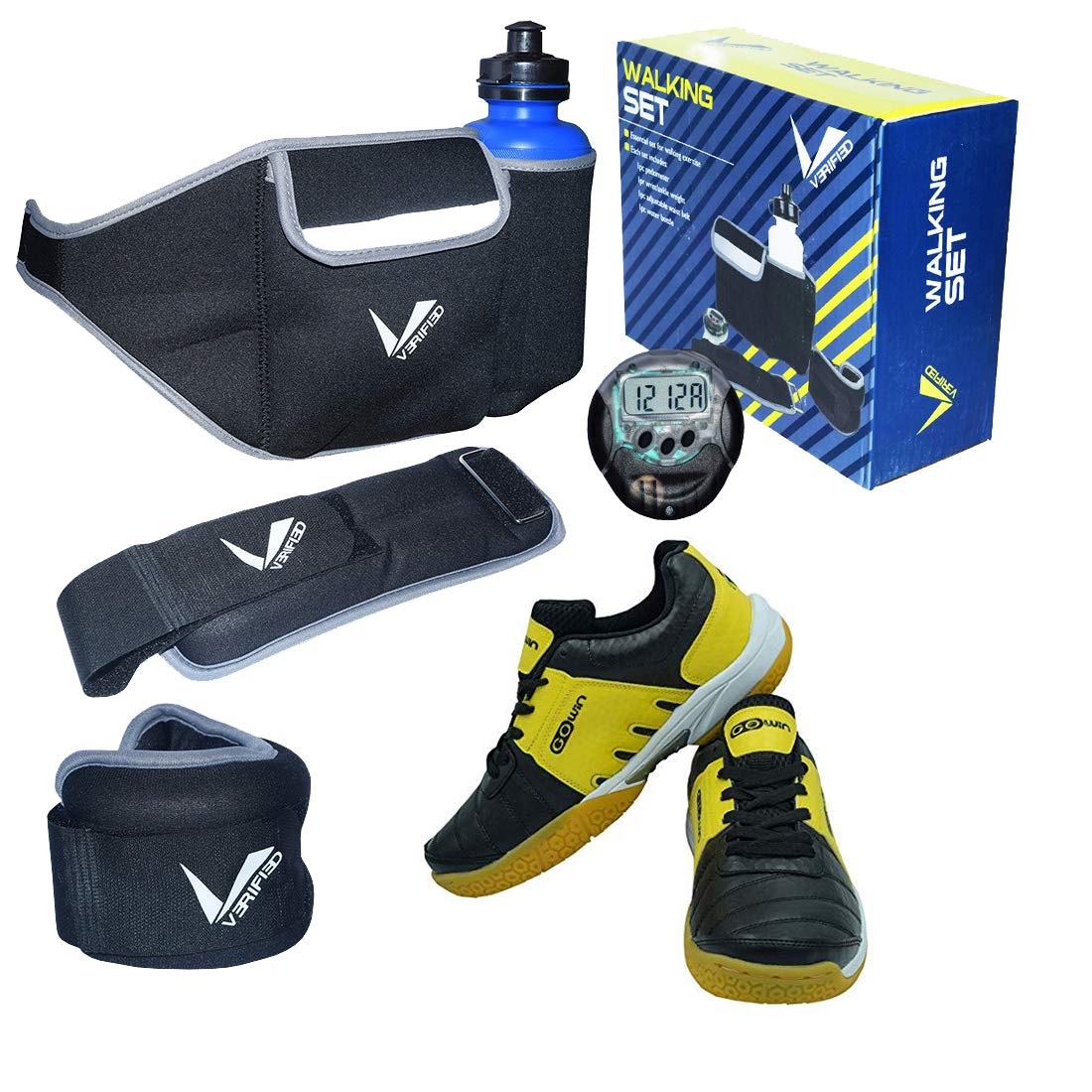 Gowin Badminton Shoe Power Black/Yellow Size-9 with Verified Walking Set-image-40
