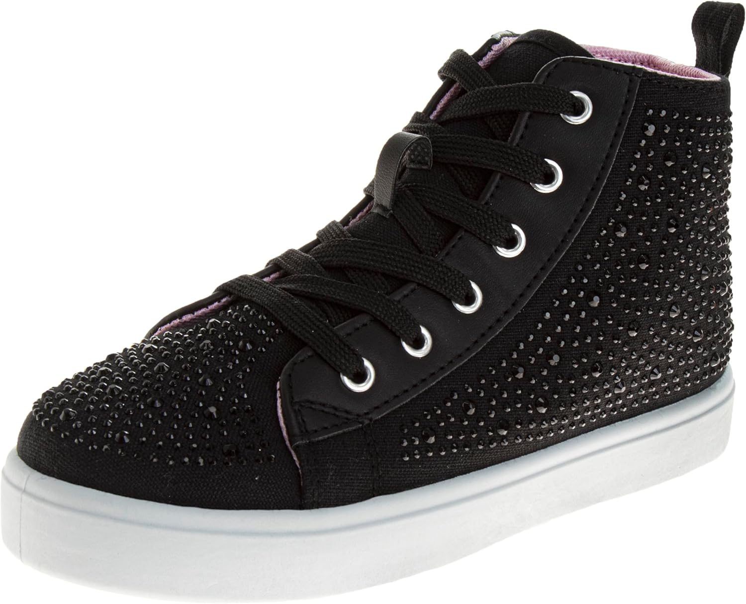 KENSIE Girl High Top Sneakers - Sparkly Glitter Comfort