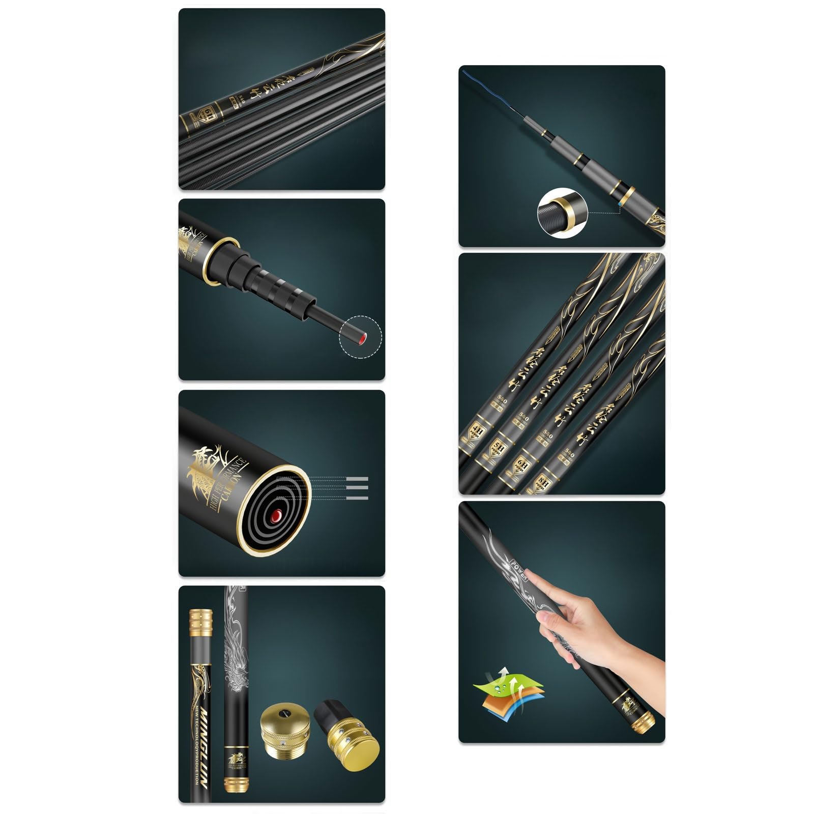 CañAs De Pesca Carbono Cañas de Pescar telescópicas CañAs Carpfishing