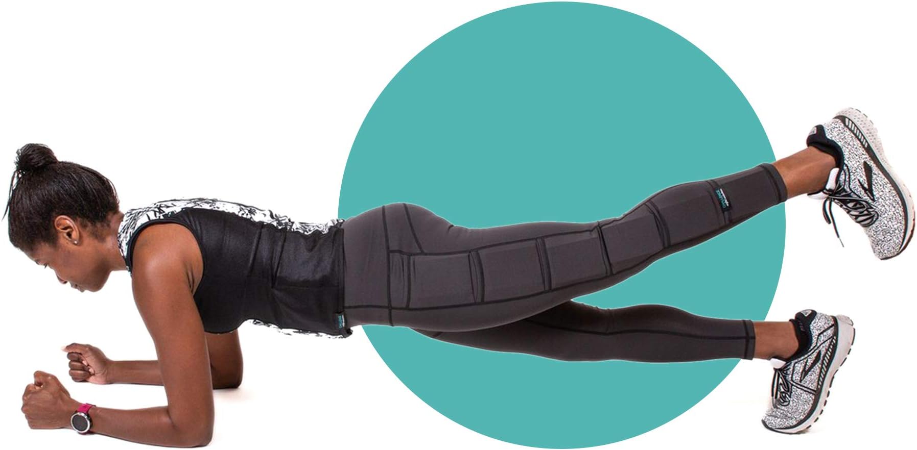 Challenge Weighted Workoutwear High-Waisted Leggings for Women - Black 7/8 with 2.5 lb Removable Weights & Built-in Pockets
