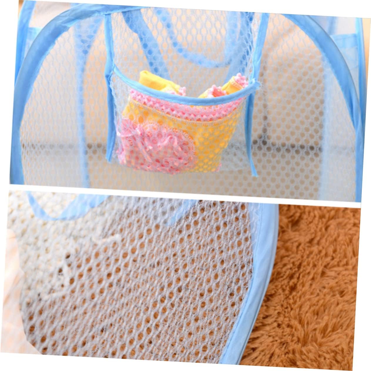 Levemolo Laundry Basket Wheels Storage Baskets for College Easy Open Pop-up Mesh Laundry Hamper Sturdy Construction Side Pocket