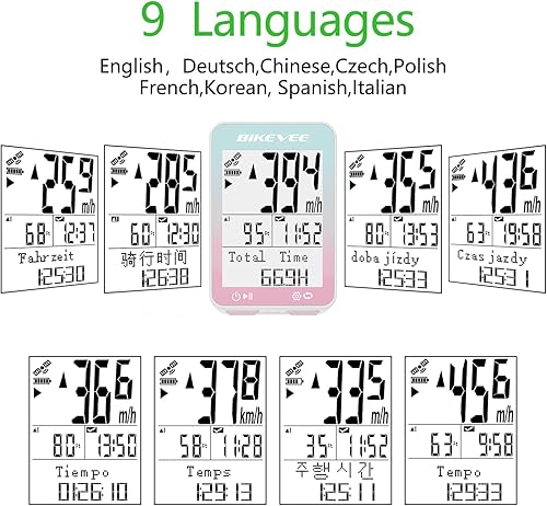 Miniatura 7 de Computadora de bicicleta GPS inalámbrica con arranqueparada automática y retroiluminación automática, IPX7 impermeable odómetro de bicicleta MPH