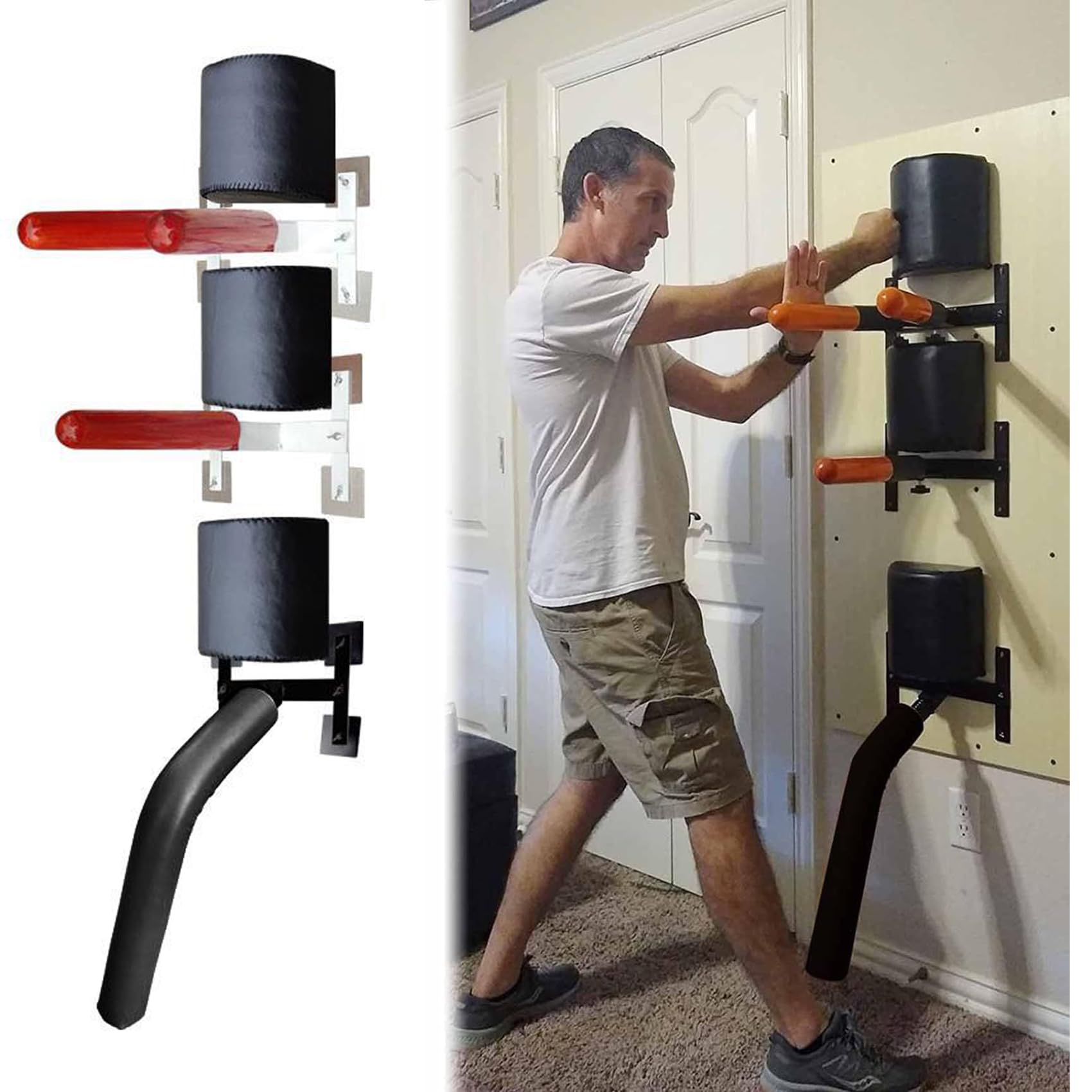 Amazon.co.jp: 木人 木人椿 木製 壁掛け 詠春拳ダミー スプリング