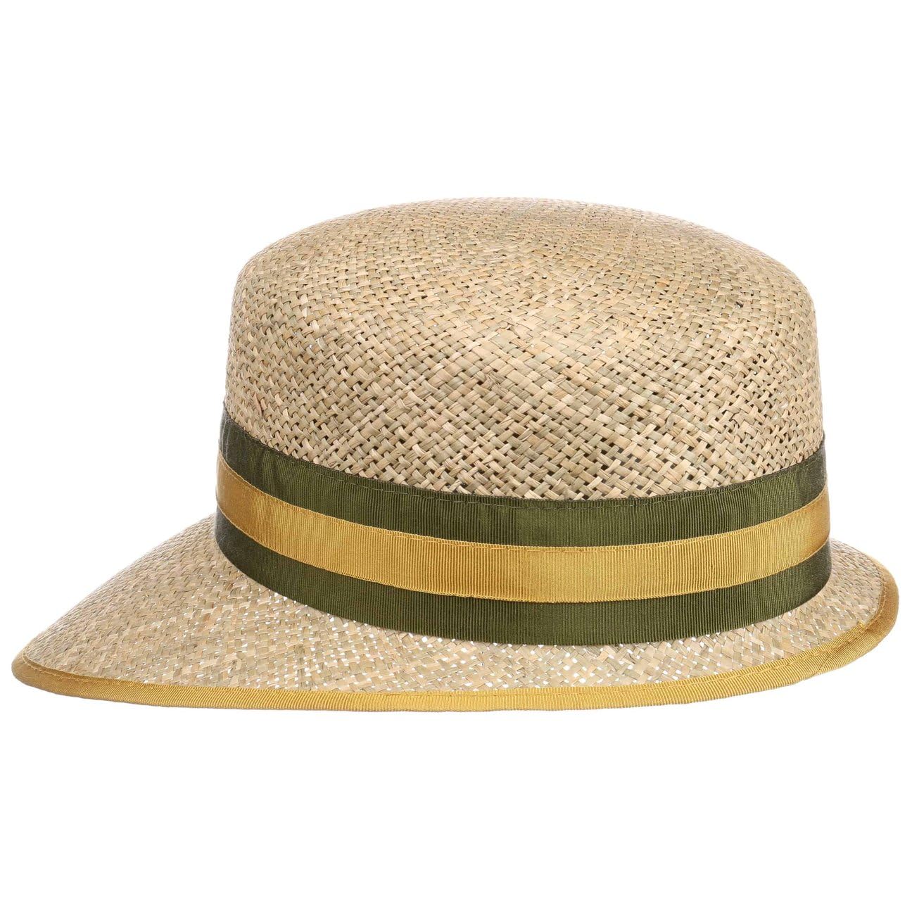 Lierys Chapeau en Paille Mialia Femme - Made in Italy pour de Soleil avec Visiere, Ruban Gros Grain Ete Printemps-ete