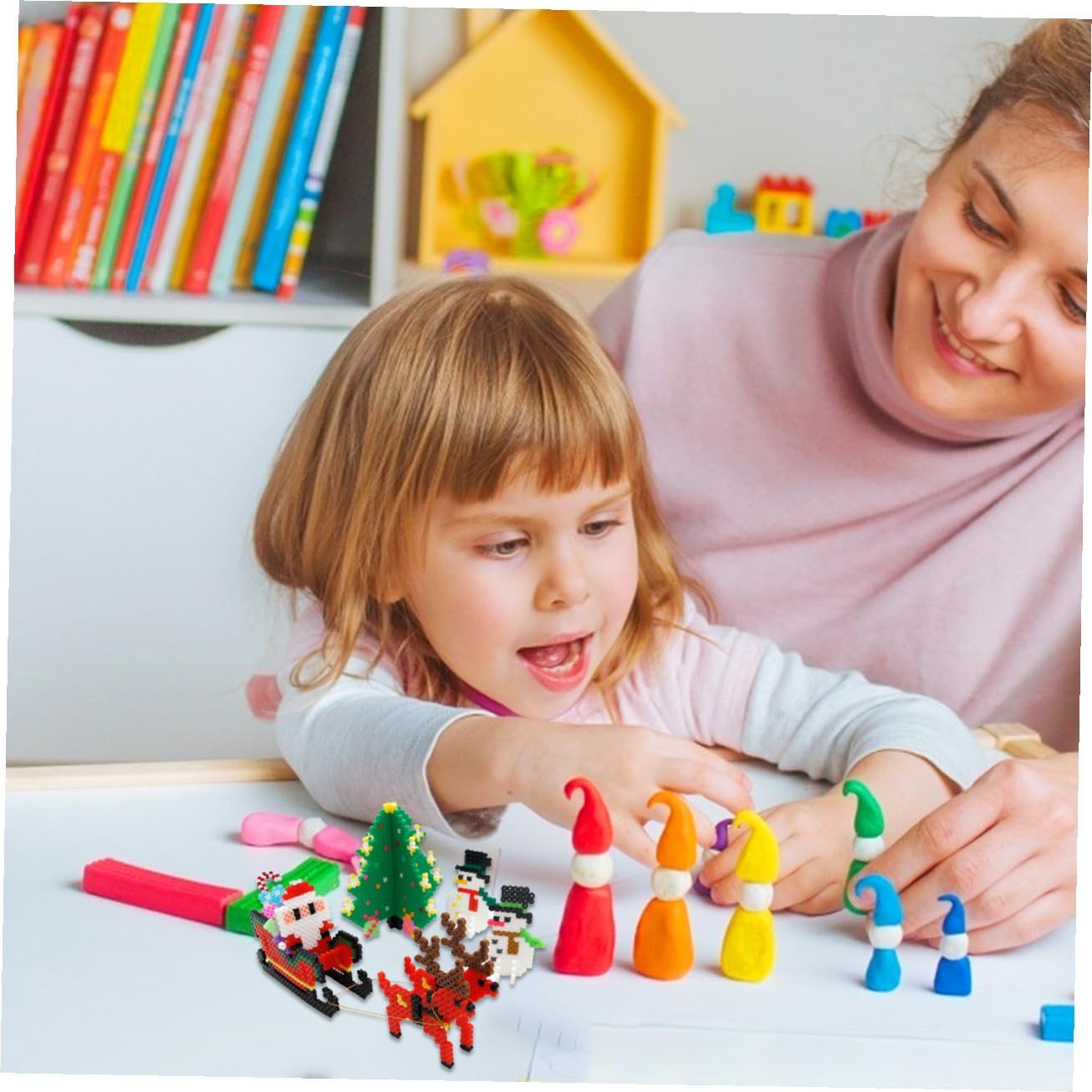 LIFKOME Fuse Bead Craft Kit DIY Art Craft for Christmas Parties Develops Fine Motor Skills Creativity Safe Fun