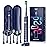 JTF Sonic Electric Toothbrush for Adults - Fast Rechargeable Toothbrush with Travel Case and 6 Brush Heads, 5 Modes Smart Toothbrushes, Navy Blue