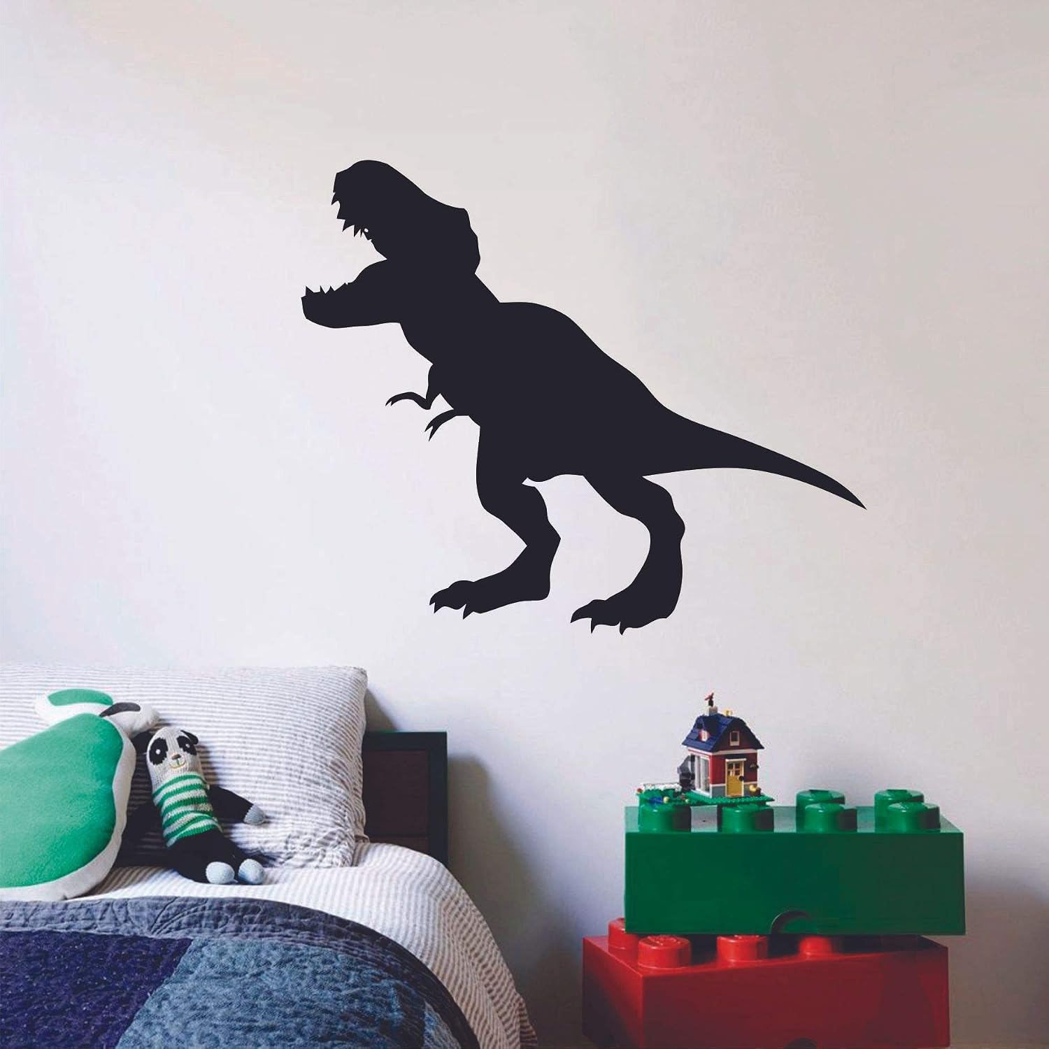 T-Rex Dinosaur Silhouette Drawing Design Cute Decoration Vinyl Wall Art Wall Sticker Wall Decal Design Home Wall Room Décor For Kids Room Boys Nursery Infant Toddler Room Design (30x30 inch)