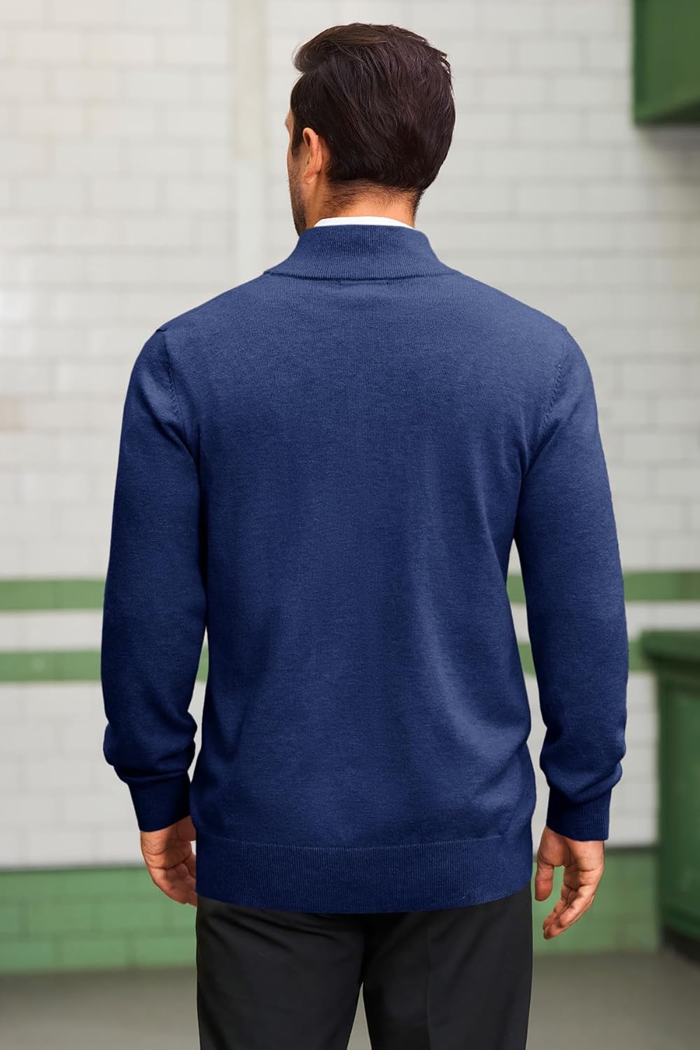 Runcati Mens Stand Collar Cardigan Sweater Button Down Long Sleeve Cardigan Jacket Casual Winter Knitted Sweaters - Image 3