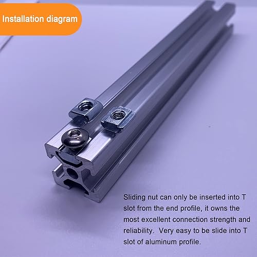 Miniatura 3 de 100 piezas de tuercas deslizantes en T de la serie 2020 deslizantes M5 con rosca deslizante en cabeza de martillo Tuerca en T para perfil de