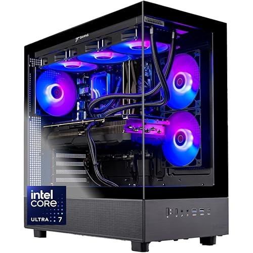 Skytech Gaming Azure 3 Desktop PC, Intel Ultra 7 265K 3.9 GHz(5.4 GHz Turbo), NVIDIA RTX 5060 Ti 16GB, 1TB Gen4 NVMe SSD, 32GB DDR5 RAM 5600 RGB, 850W Gold ATX 3 PSU, 360mm ARGB AIO, Wi-Fi, Win 11