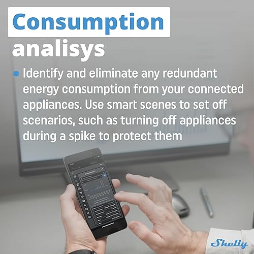 Vista 2 de Shelly PM Mini Gen3 Medidor de potencia inteligente WiFi 1 canal 16 A Automatización del hogar Puerta de enlace Bluetooth Compatible