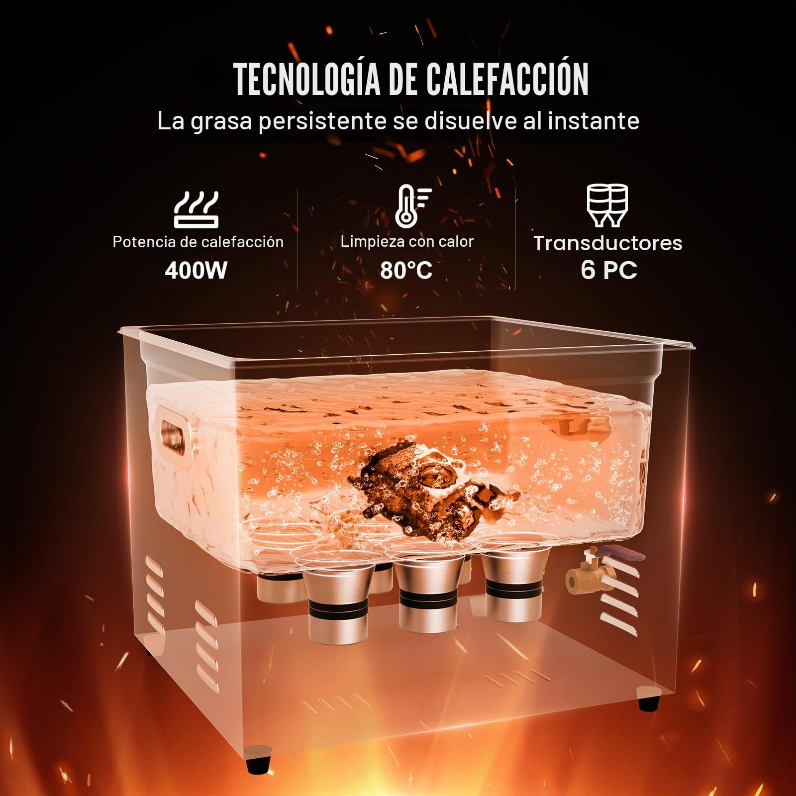 VEVOR Limpiador Ultrasónico 15 L con Temporizador y Calentador 360 W Limpiador Ultrasónico Digital 40 kHz con Cesta para Reloj Gafas Soporte de Joyería Piezas Industriales Herramientas Plata