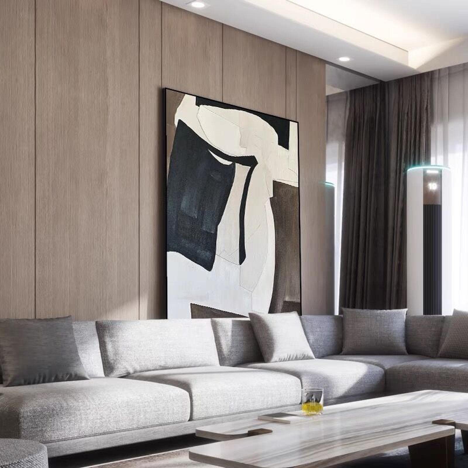 Holeiluck Girls With Frame Oversize Huge Nordic Style Picture Art Painted Abstract Oil Painting On Canvas Wall Art For Living Room Home Decor Frame 60X102cm(23.6X40.2in) Withframe