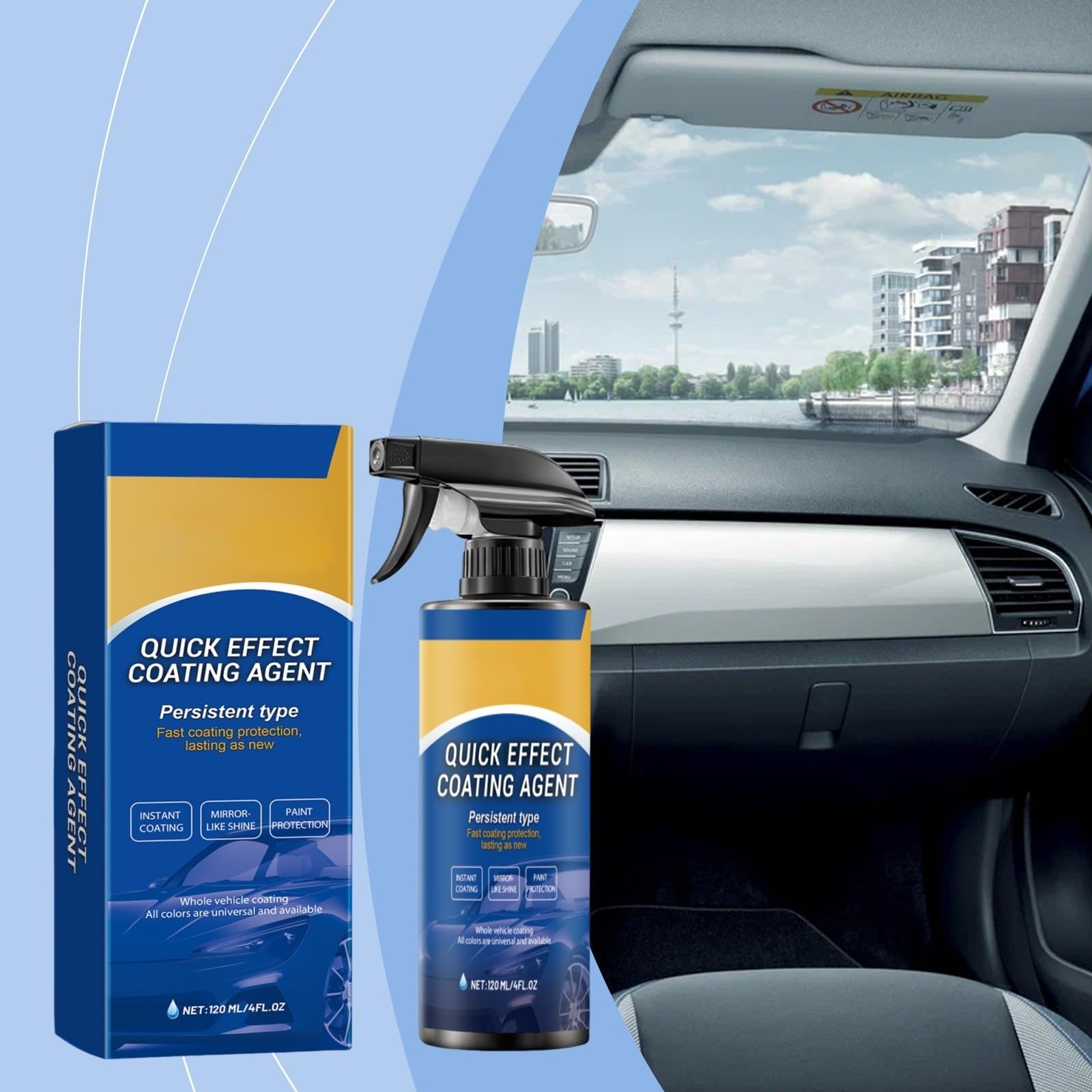 Quick Effect Coating Agent, Car Ceramic Spray, Quick Effect Coating Agent do samochodów, 3 w 1, szybki efekt powlekania, odpowiedni do wszystkich modeli samochodów.
