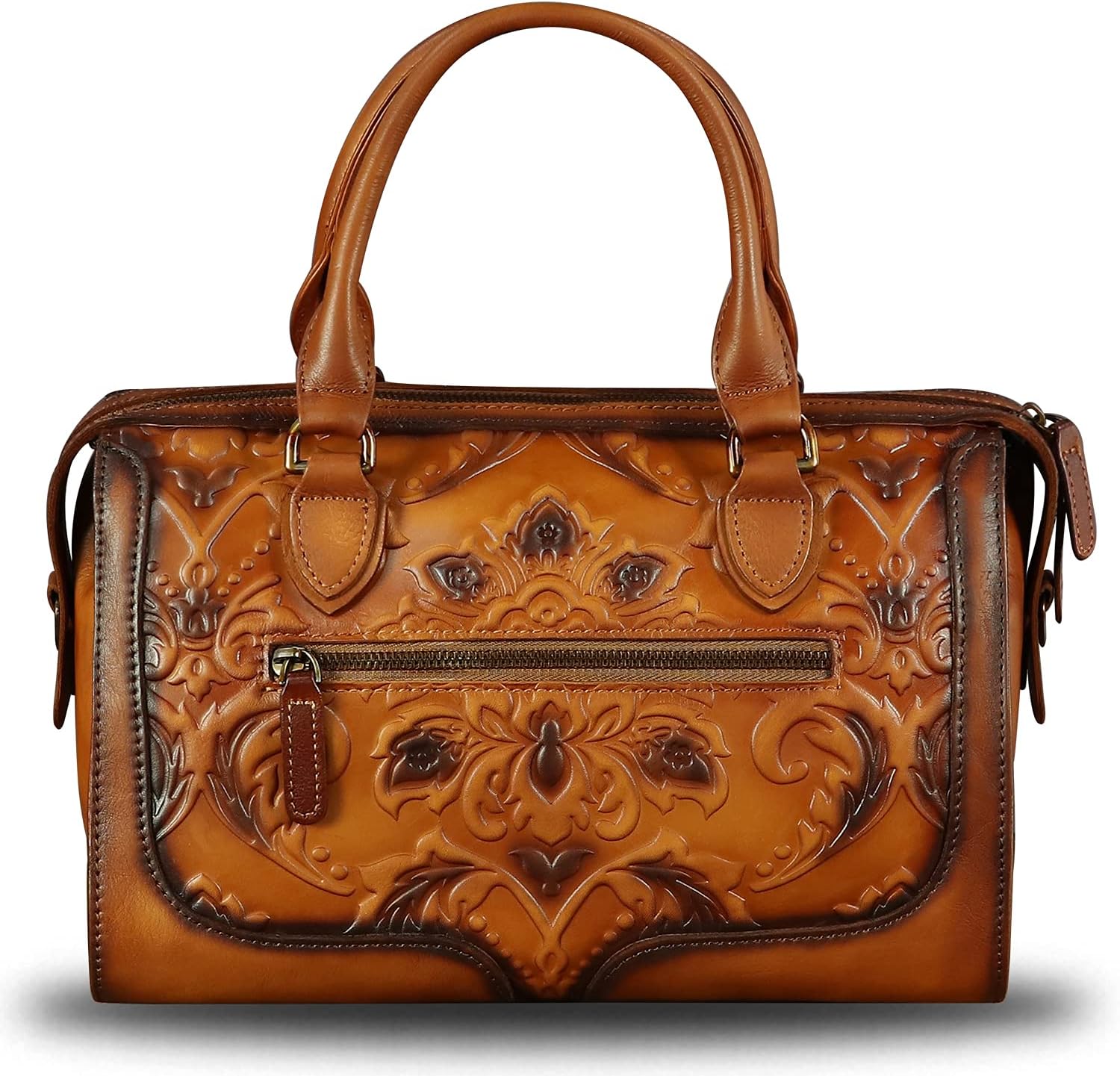 Genuine Leather Top Handle Handbag for Women Handmade Vintage Satchel Retro Cowhide Crossbody Handbags Purse Hobo Bags | Genuine Leather, Top Handle, Handmade, Vintage, Retro, Cowhide - Image 3