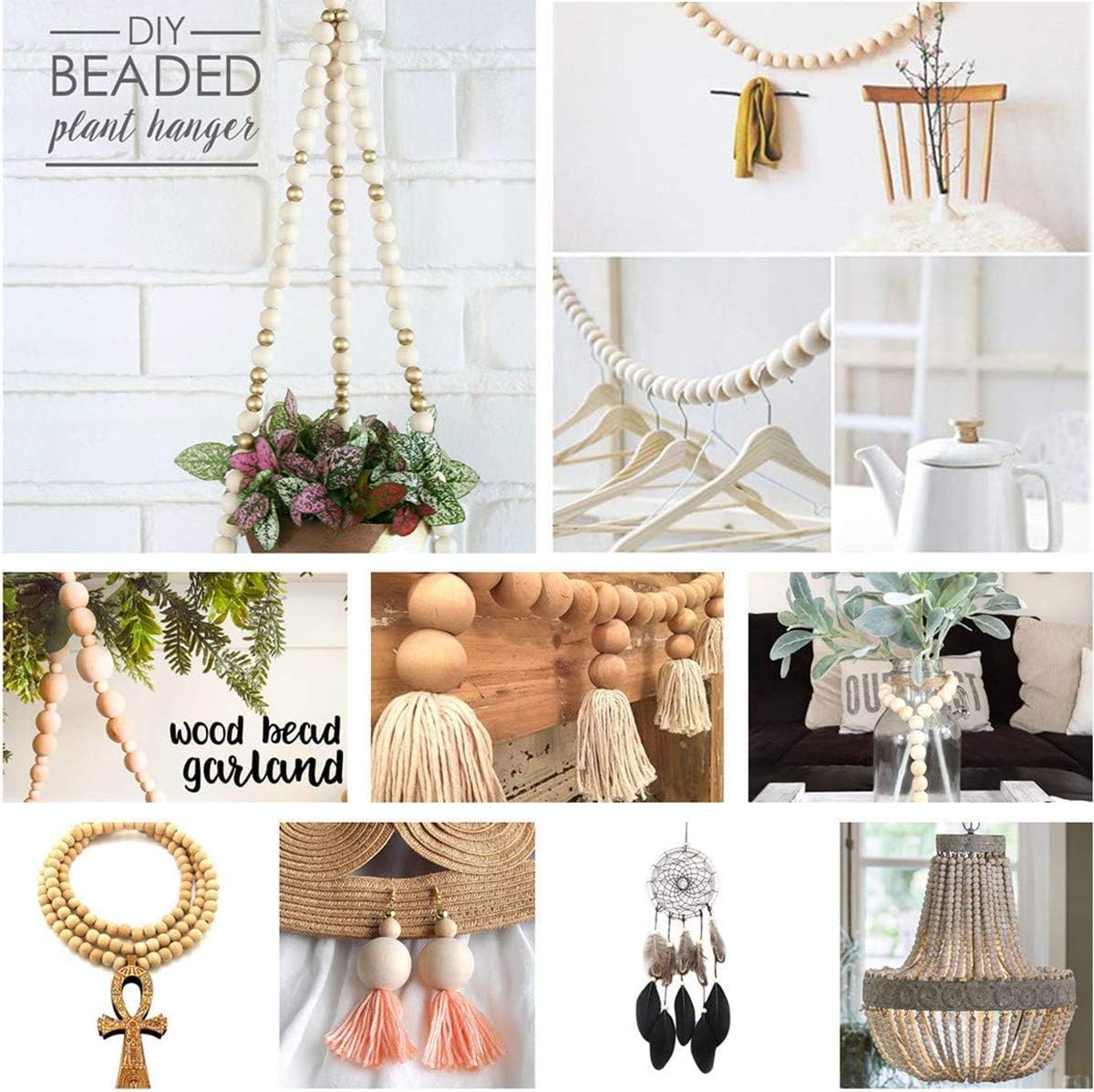 1000pcs 10mm Wood Beads Unfinished Natural Wooden Spacer Beads Round Ball Wood Loose Beads for DIY Craft Jewelry Bracelet Necklace Making - Image 6