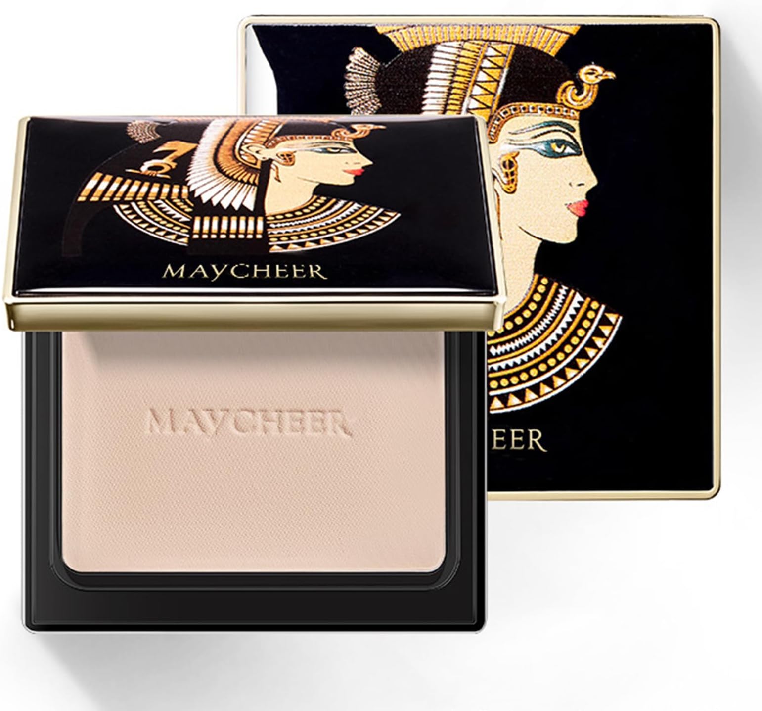 Pressed Setting Powder - Matte Face Powder Foundation - Long Lasting Waterproof, Dual-Use, Conceal & Brighten, Smooth Finish, With Mirror & Puff