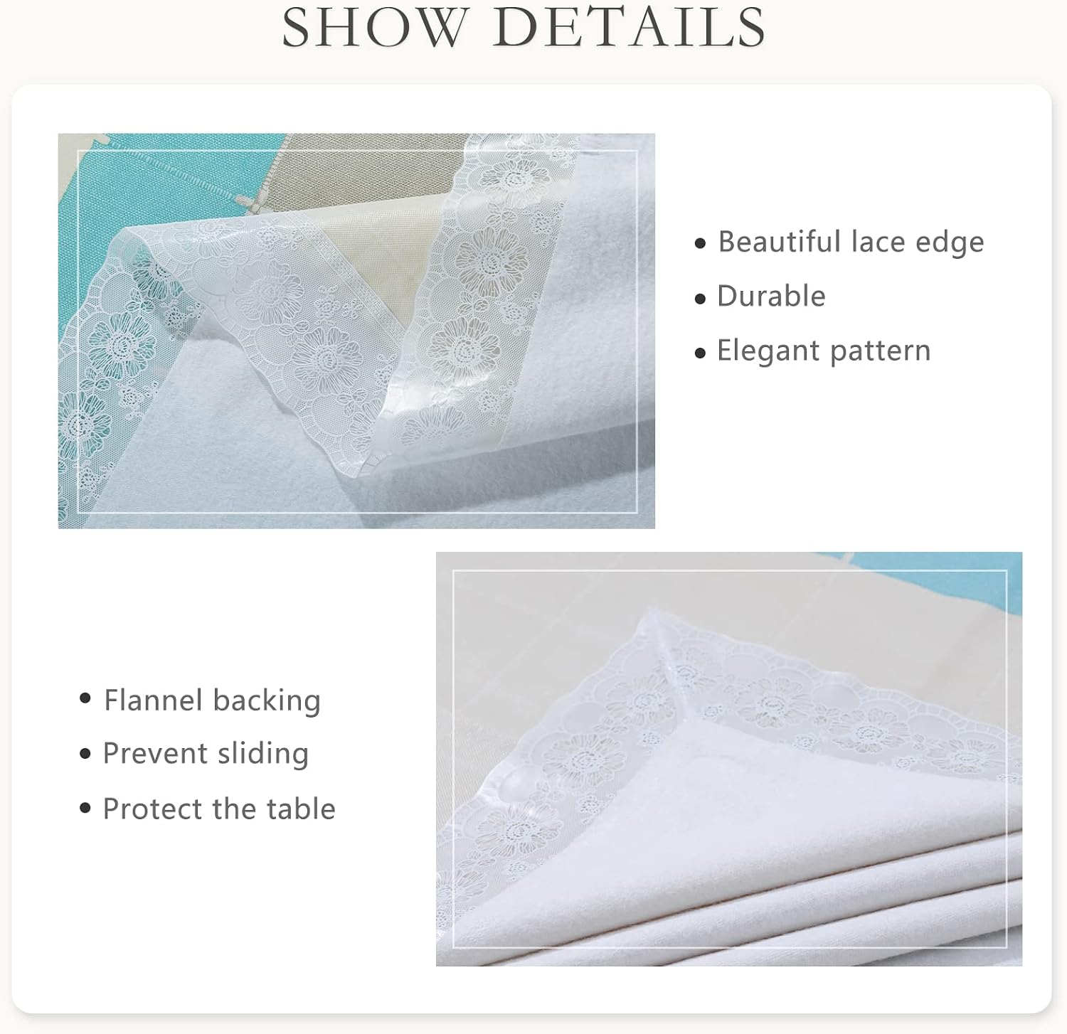 JUCFHY 100% Waterproof Rectangle Vinyl Tablecloth,Flannel Backed PVC Table Cloth Oil Proof Spill Proof Wipe Clean Durable Table Cloths for Indoor and Outdoor Use(Blue Grey Stripes,58X70IN)