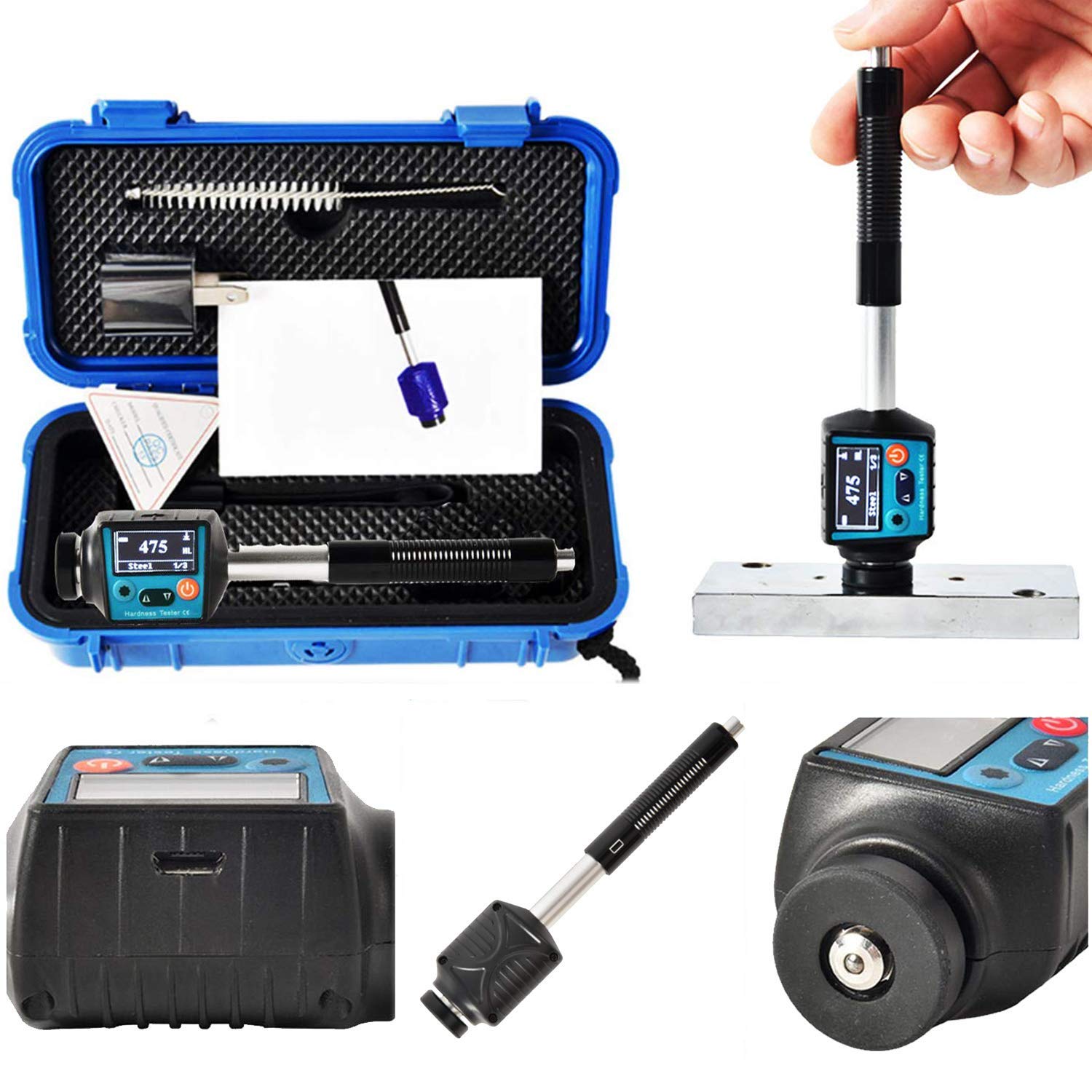 Pen Type Leeb Hardness Tester Meter with OLED Display Multiple Hardness Scale HLD Range (170-960) HLD