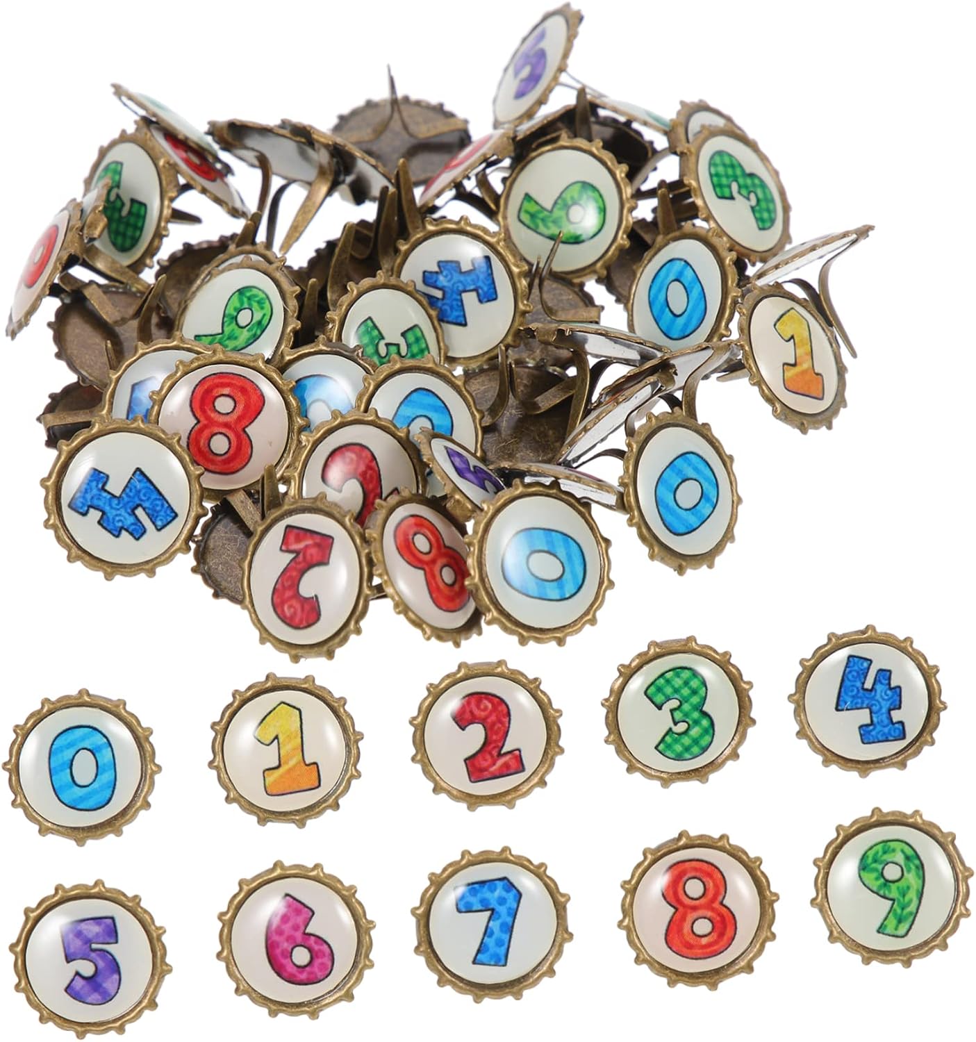 Hohopeti 100pcs Paper Fasteners Decorative Brads Scrapbooking Craft Brads Alloy Nails for DIY