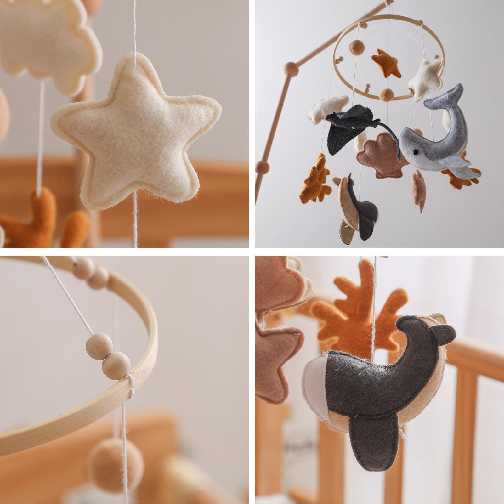 Mobili Per Mobile in Feltro per Bambini | Giocattolo Appendibile Carillon in Feltro con Animali Marini Stile Cartoon Decorazione per Camera Culla Cameretta dei