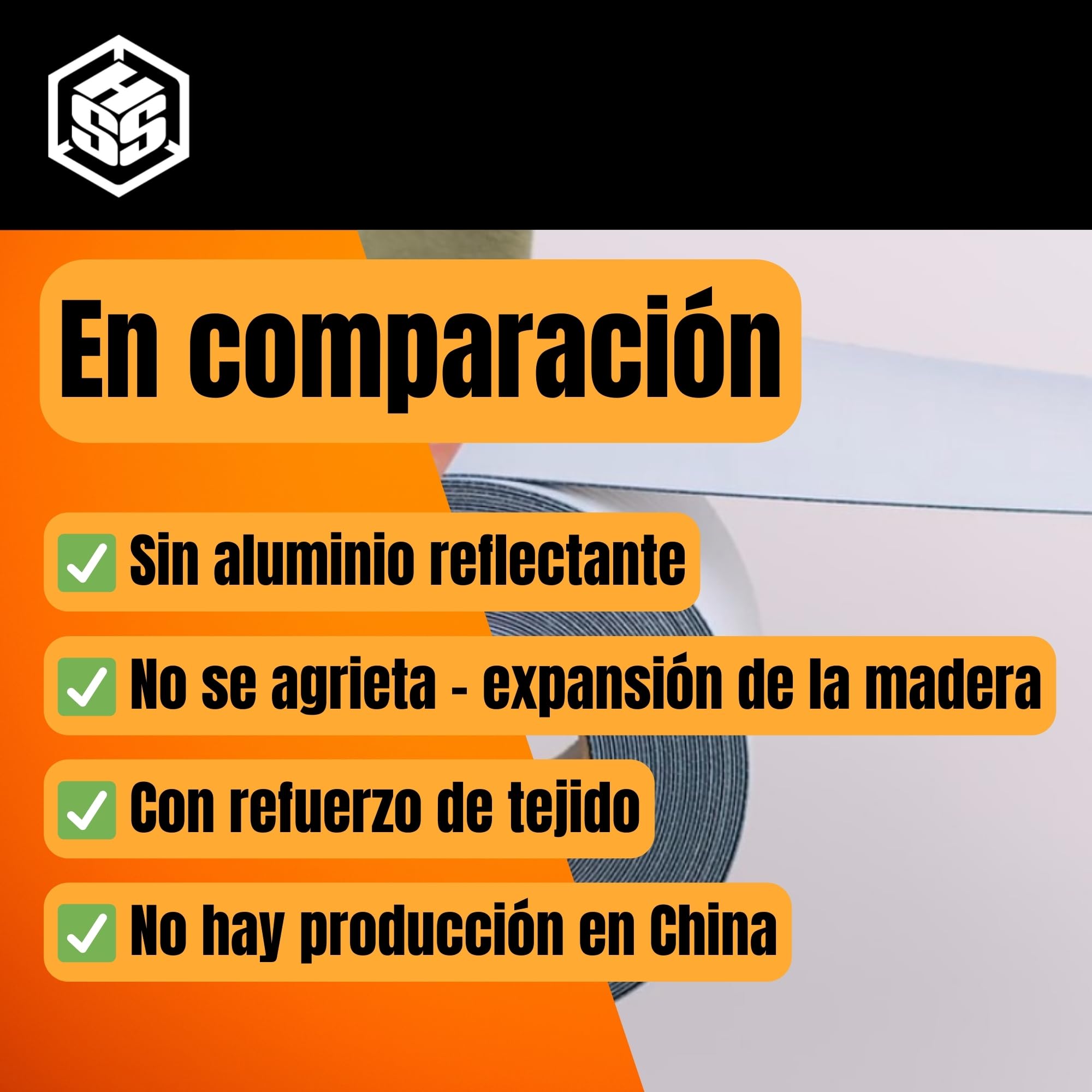 HSS Cinta de Butilo EPDM reforzada con tejido (10cm x 5m), cinta impermeable, cinta de sellado de alta calidad, cinta de butilo, resistente al envejecimiento, a la corrosión y a los rayos UV