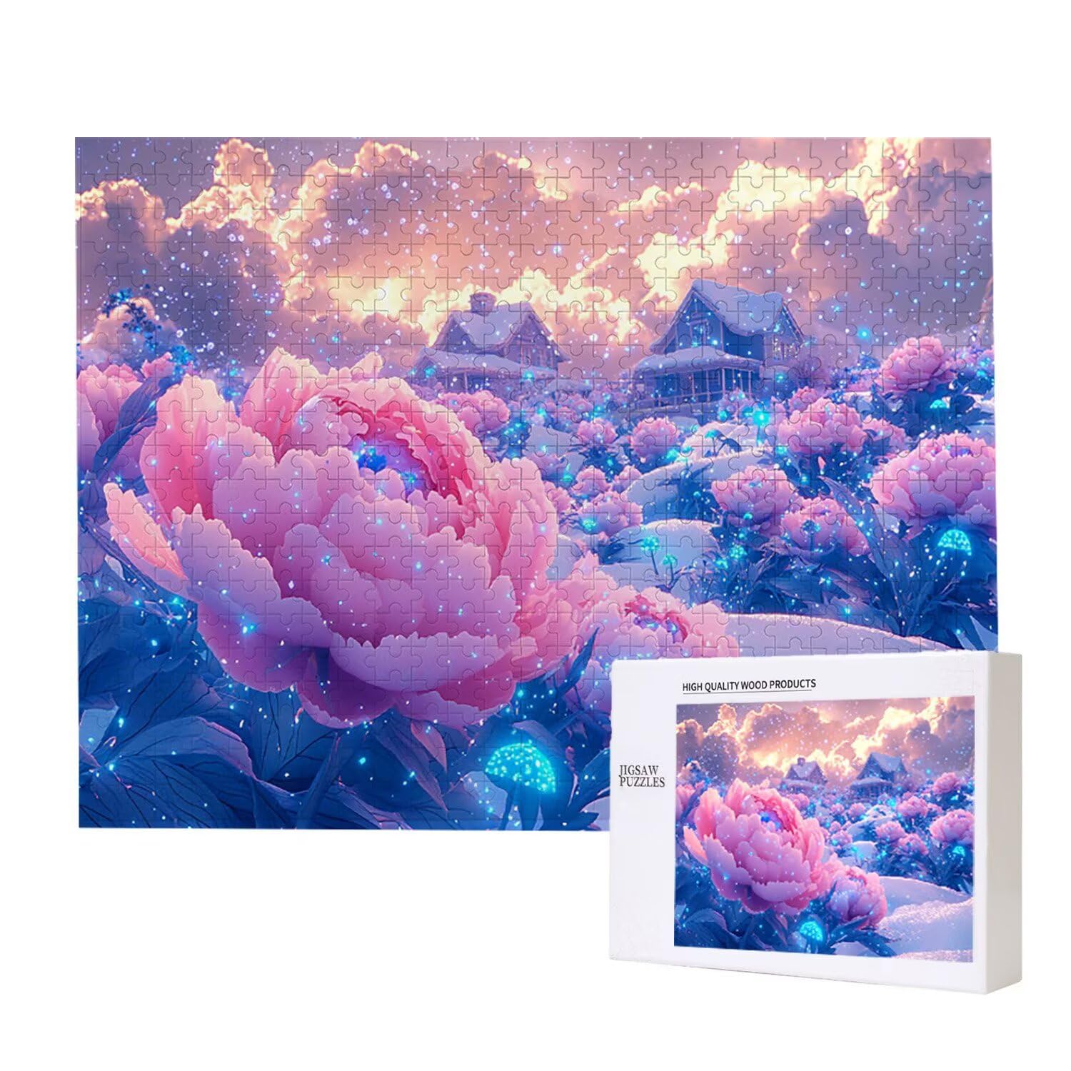 Puzzle 4000 elementów, puzzle dla dorosłych, wyzwanie puzzle, puzzle dla całej rodziny, napis na plecach, prezenty dla mężczyzn kobiet, motyw: (piwonia marzeń) z-605
