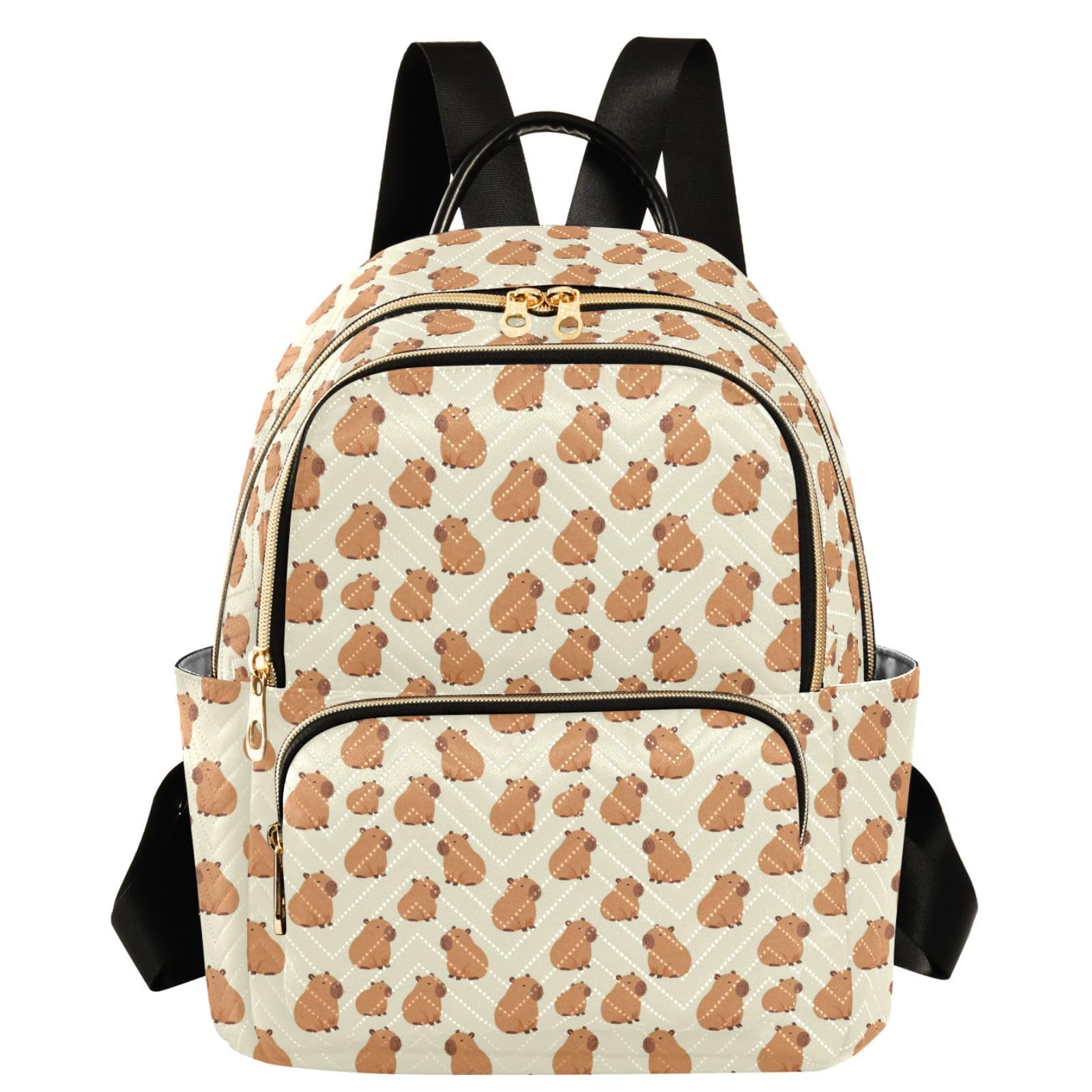 Mochila de capibaras kawaii con tres compartimentos seguros para mujer activa 8