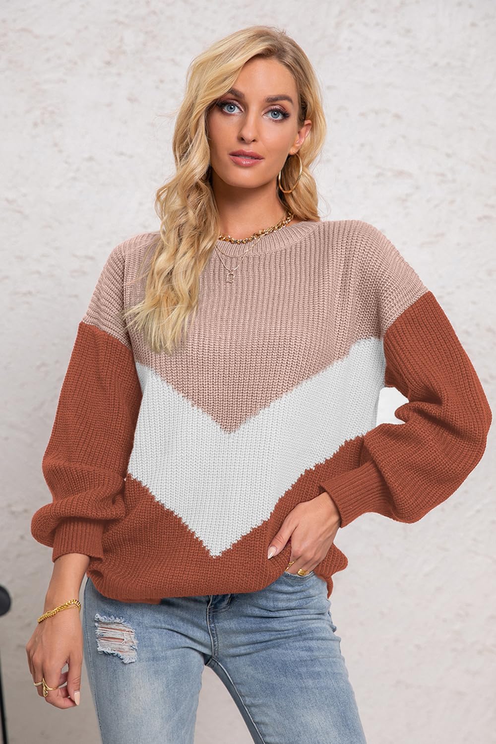 Pullover Damen Herbst Winter Elegant Strickpullover Oversize Langarm Pulli Sweatshirt Oberteile Women's Jumpers