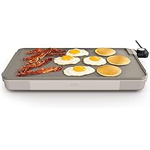 bella 12" x 22" Electric Griddle with EverGood&trade; Ceramic Nonstick Coating, Removable Temperature Probe, Dishwasher-Safe Drip Tray &amp; Cool Touch Handles, Cook up to 15 Eggs, 1500 Watt, Oatmilk