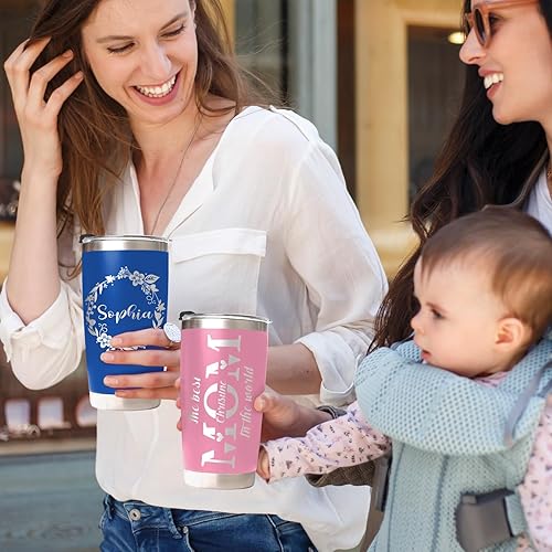 Miniatura 2 de Vasos personalizados con nombres, vasos aislados de acero inoxidable personalizados con tapa, tazas de café de viaje para mujeres y hombres, regalos