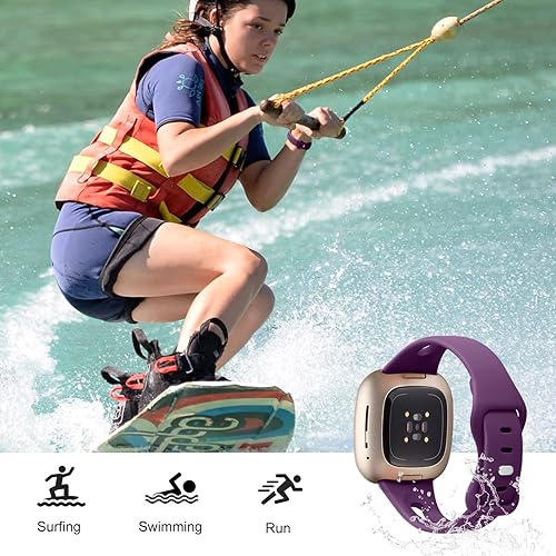 Miniatura 4 de Ouwegaga Compatible con Fitbit SenseSense 2Fitbit Versa 3Versa 4 bandas para mujeres y hombres, correa de reloj deportiva delgada de silicona suave
