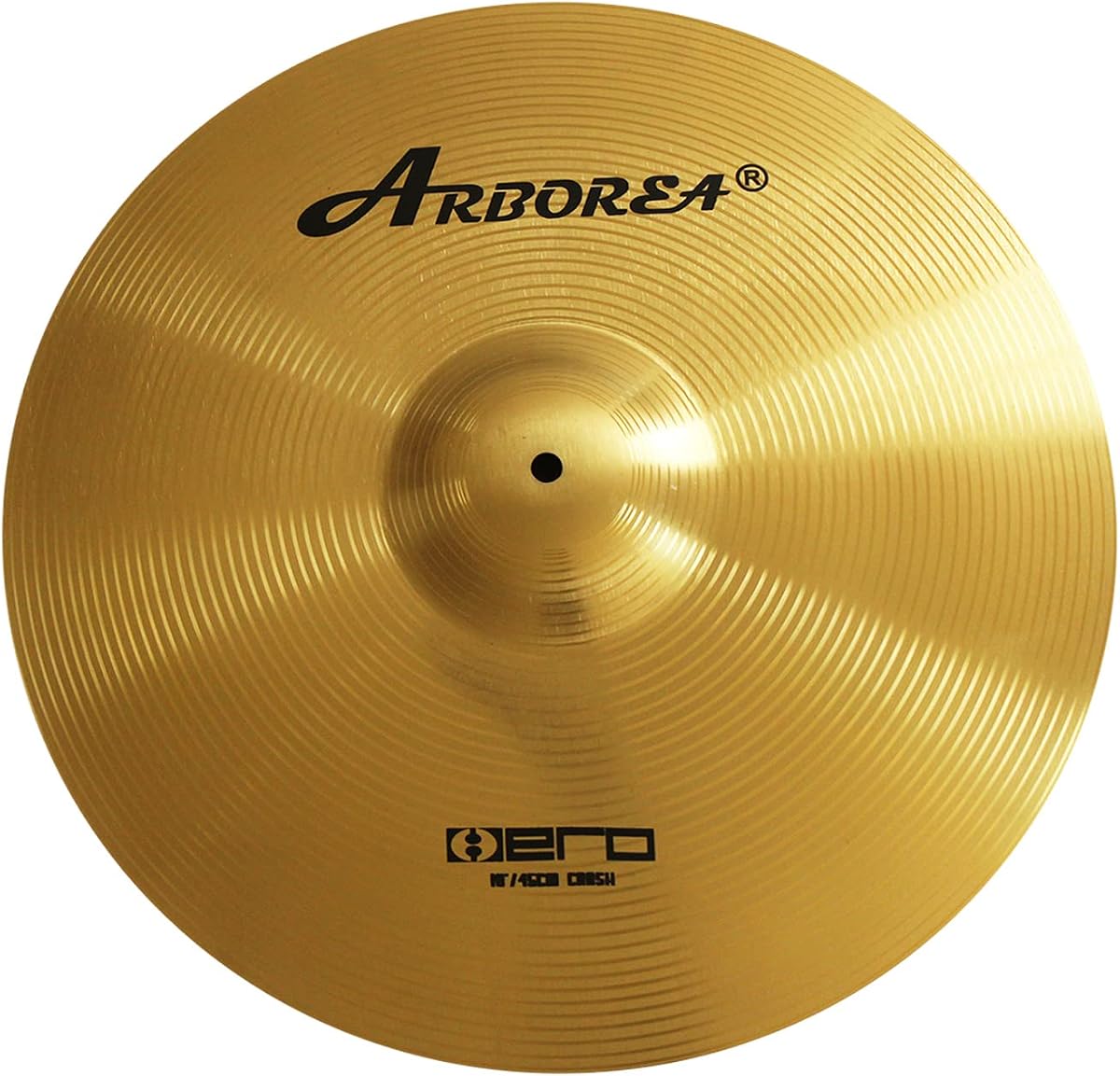 Arborea Crash Cymbal 18" Gold Hero Brilliant Finish Bright Sound Drum Cymbal For Practice (18"Crash）
