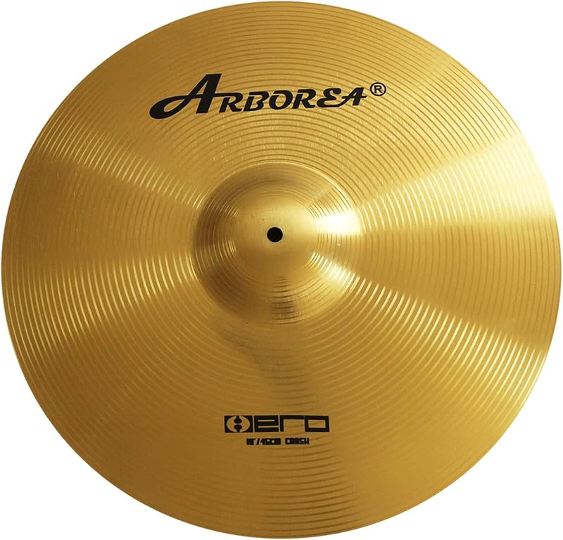 Arborea Crash Cymbal 18" Gold Hero Brilliant Finish Bright Sound Drum Cymbal For Practice (18"Crash）