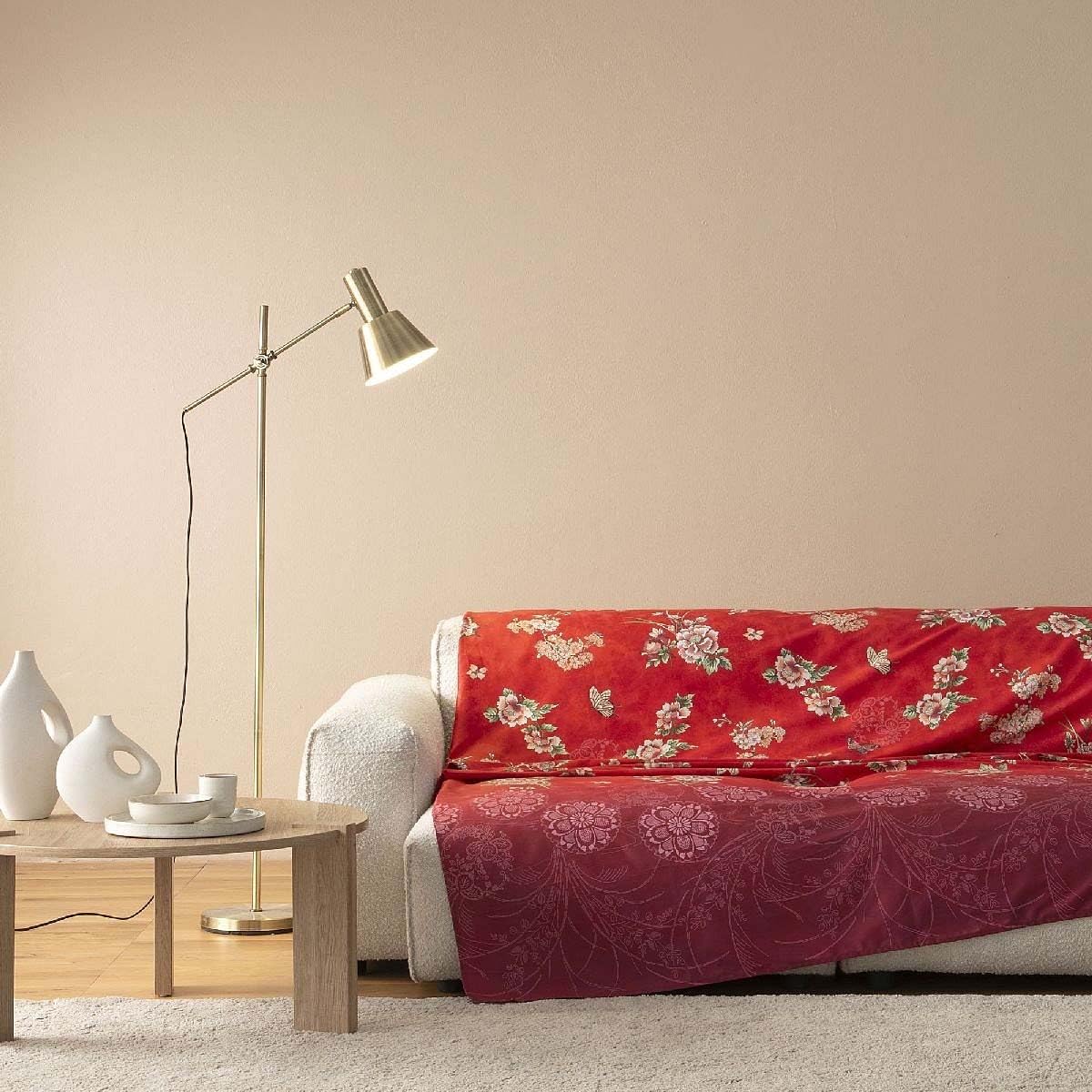 Bassetti ESPERIDI 9333364 Foulard 100% Coton - Couleur : Rouge R1 - Dimensions : 270 x 270 cm