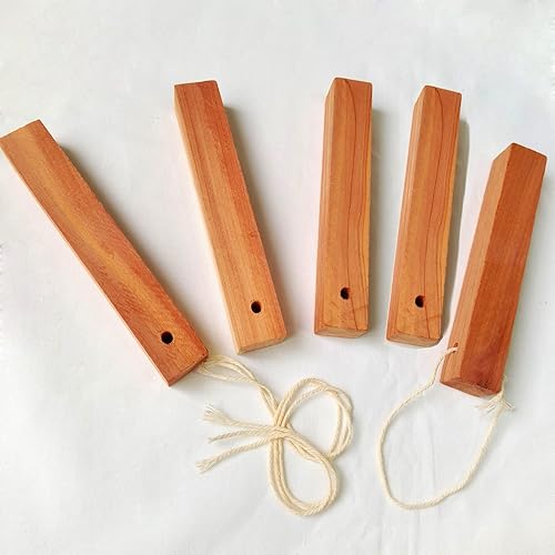 Miniatura 3 de Yayunxuan Bloques de cedro para almacenamiento de ropa, 5 uds. Cedro aromático para colgar en el armario, ambientador de ropa, protección contra la