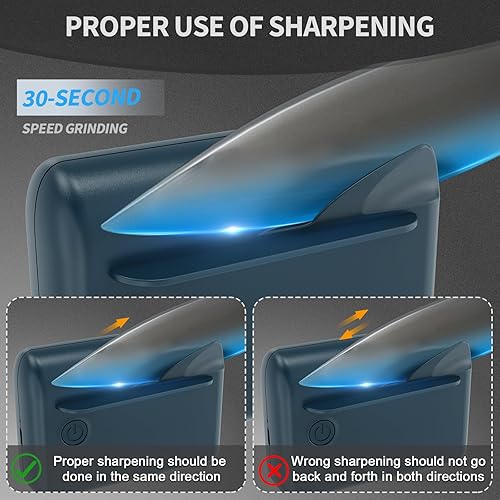 Miniatura 4 de Afilador de cuchillos, afilador de cuchillos eléctrico profesional para uso doméstico, te ayuda a afilar rápidamente cuchillos con cuchillas de