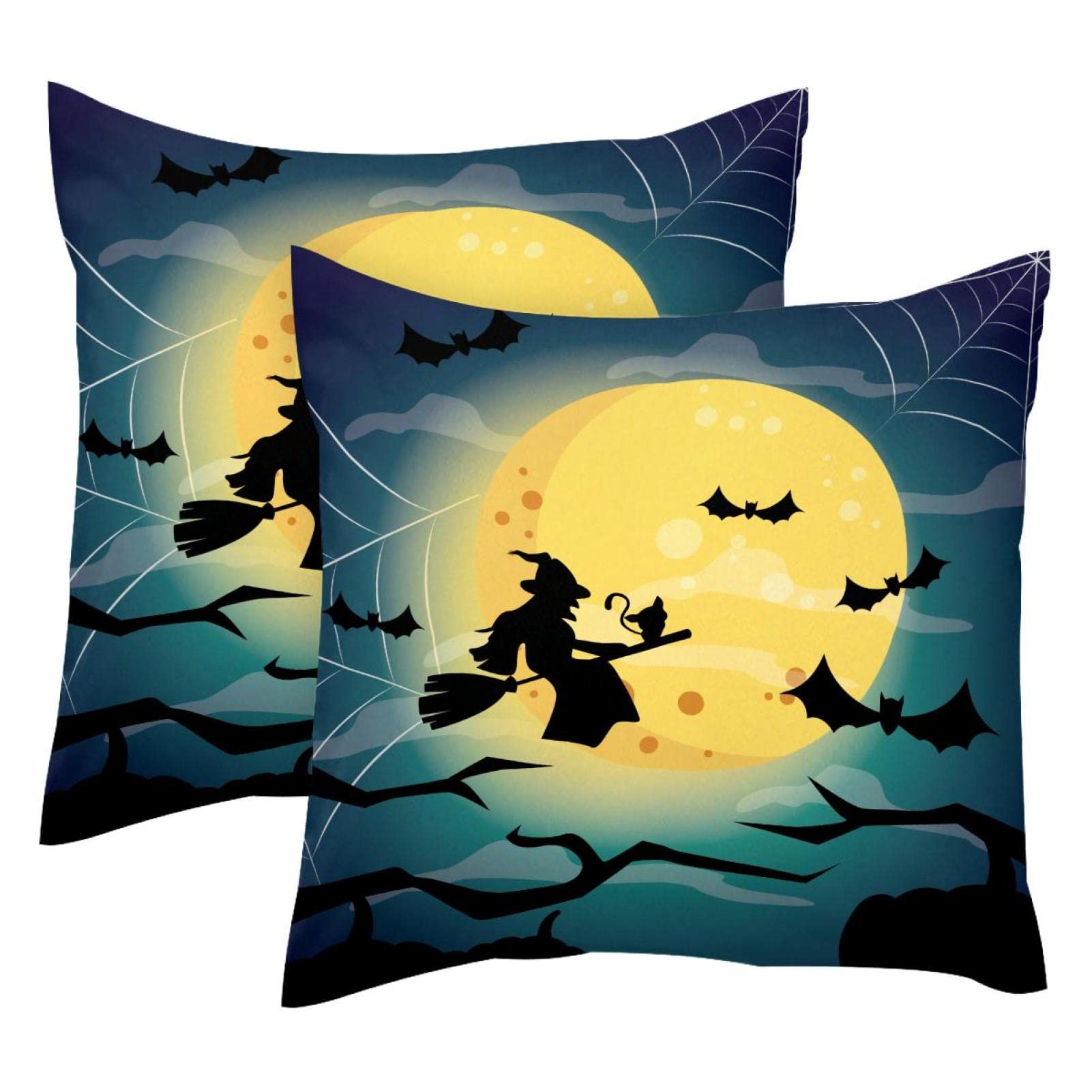 Housses de coussin lombaire TBOUOBT Halloween sorcière lot de 2 pour la décoration de maison
