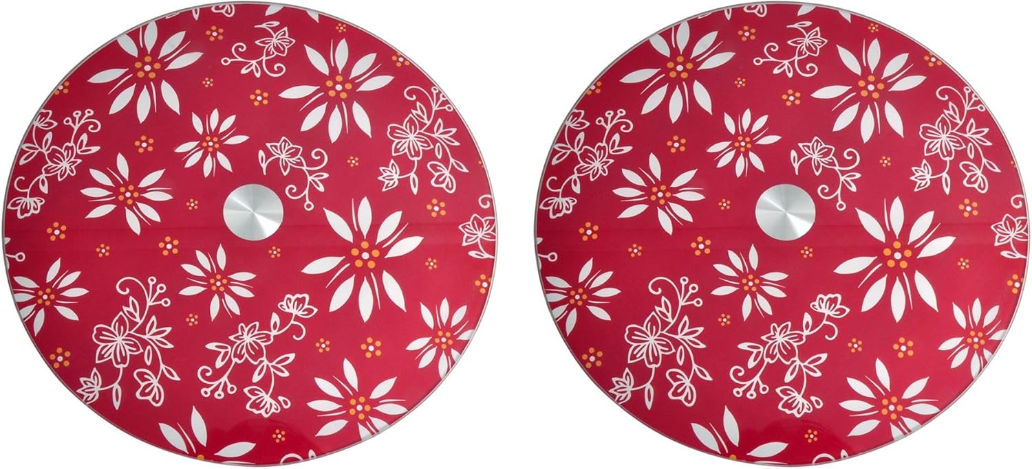 Temptations Centertaining Set of (2) 12" Tempered Glass