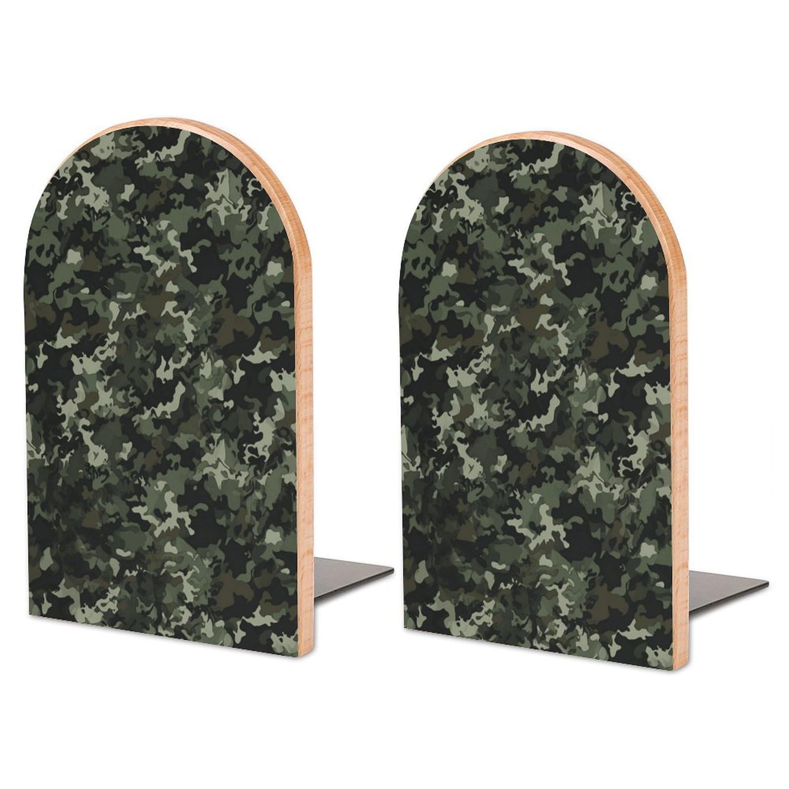 Sujetalibros de madera de camuflaje soporte grande antideslizante