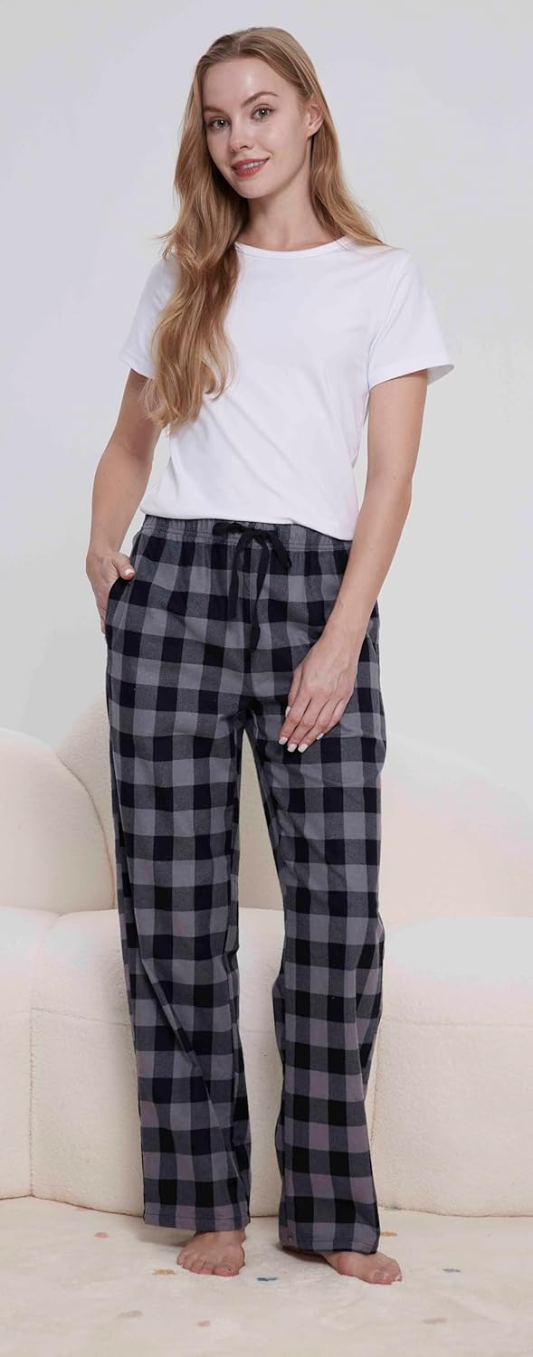 HiddenValor Women's Pajama Pants, Cotton Sleepwear Plaid Pajamas - Image 4