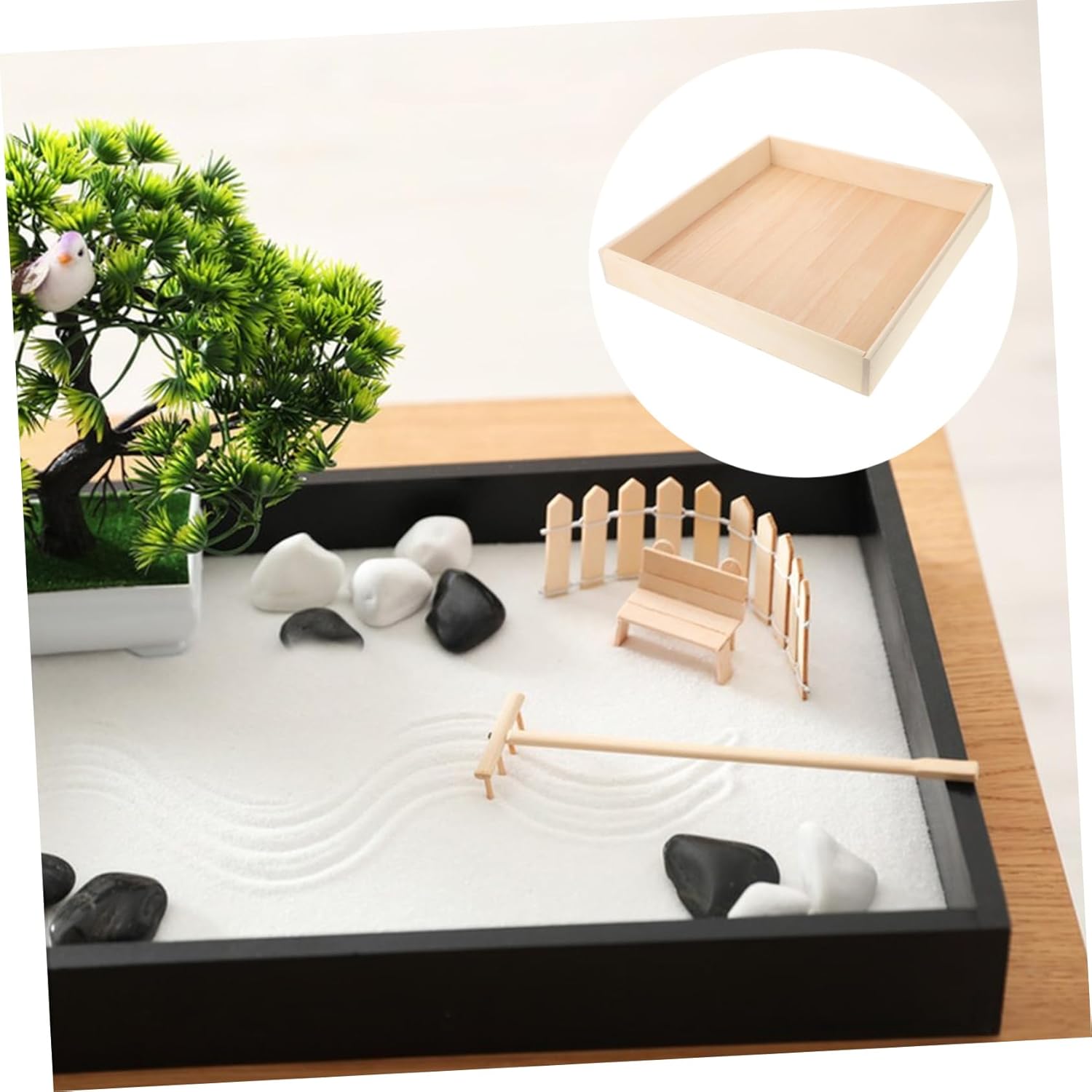 GALPADA Sand Tray Wooden Sandbox for Indoor Wooden Construction Compact for Materials for Endless Fun