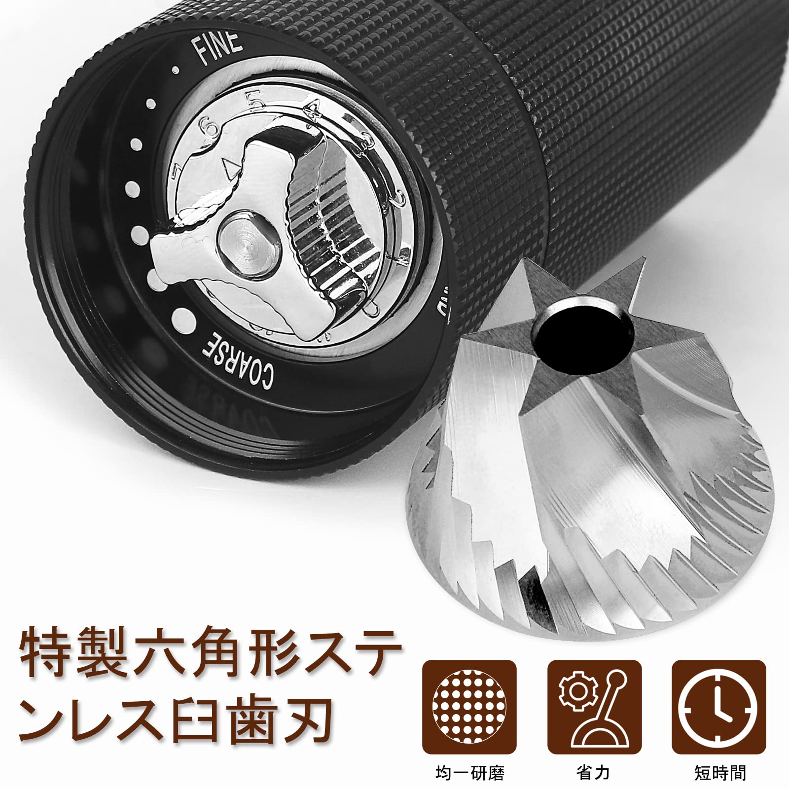 Amazon | Tomsem コーヒーミル 手動 手挽き コーヒーミル 36階段粗さ 