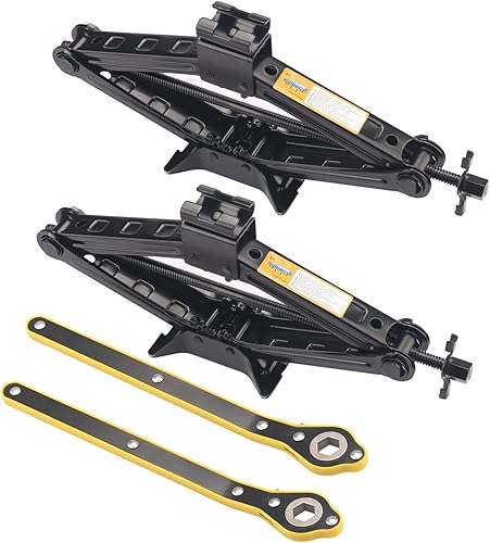 Miniatura 1 de Gato de tijera de 2 toneladas para automóvil, con manivela de mano herramienta de reparación portátil resistente al óxido para automóvil, SUV,