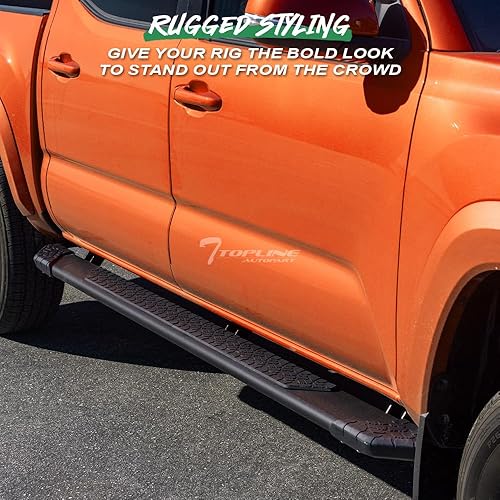Miniatura 8 de Estribos laterales de aluminio negro mate estilo TI de 5 pulgadas, compatible con cabina de acceso Toyota Tacoma 05-22 (extendida)