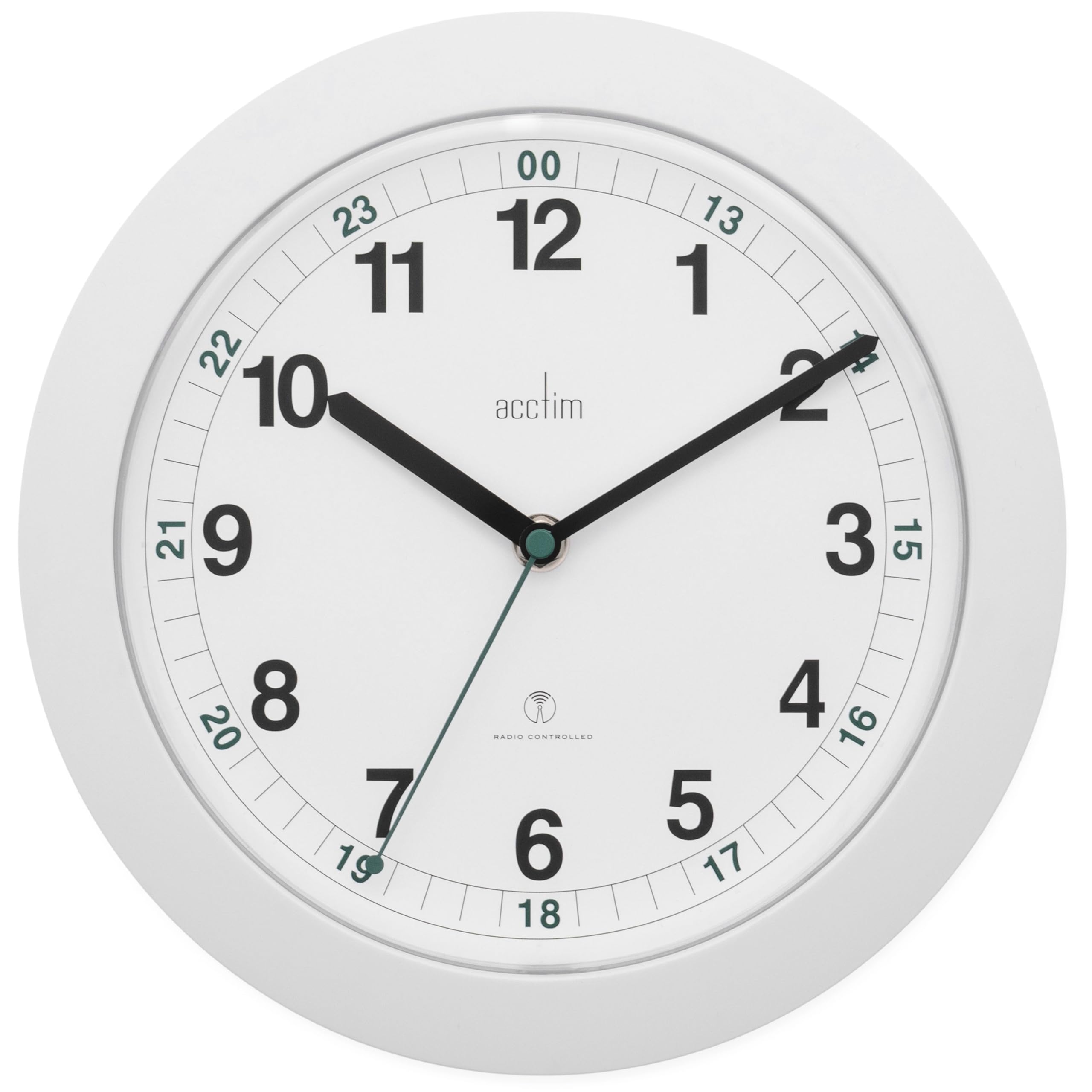 Milan Radio Controlled White Wall Clock 25.5cm