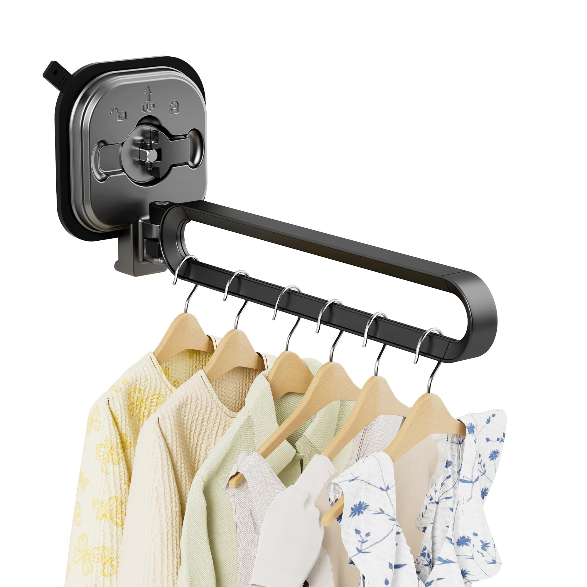 JICUIGE Wall-Mounted Foldable Clothes Airer - 1-Fold, No-Drill Suction Cup Drying Rack, Space-Saving Grey Laundry Organizer, 10kg Load