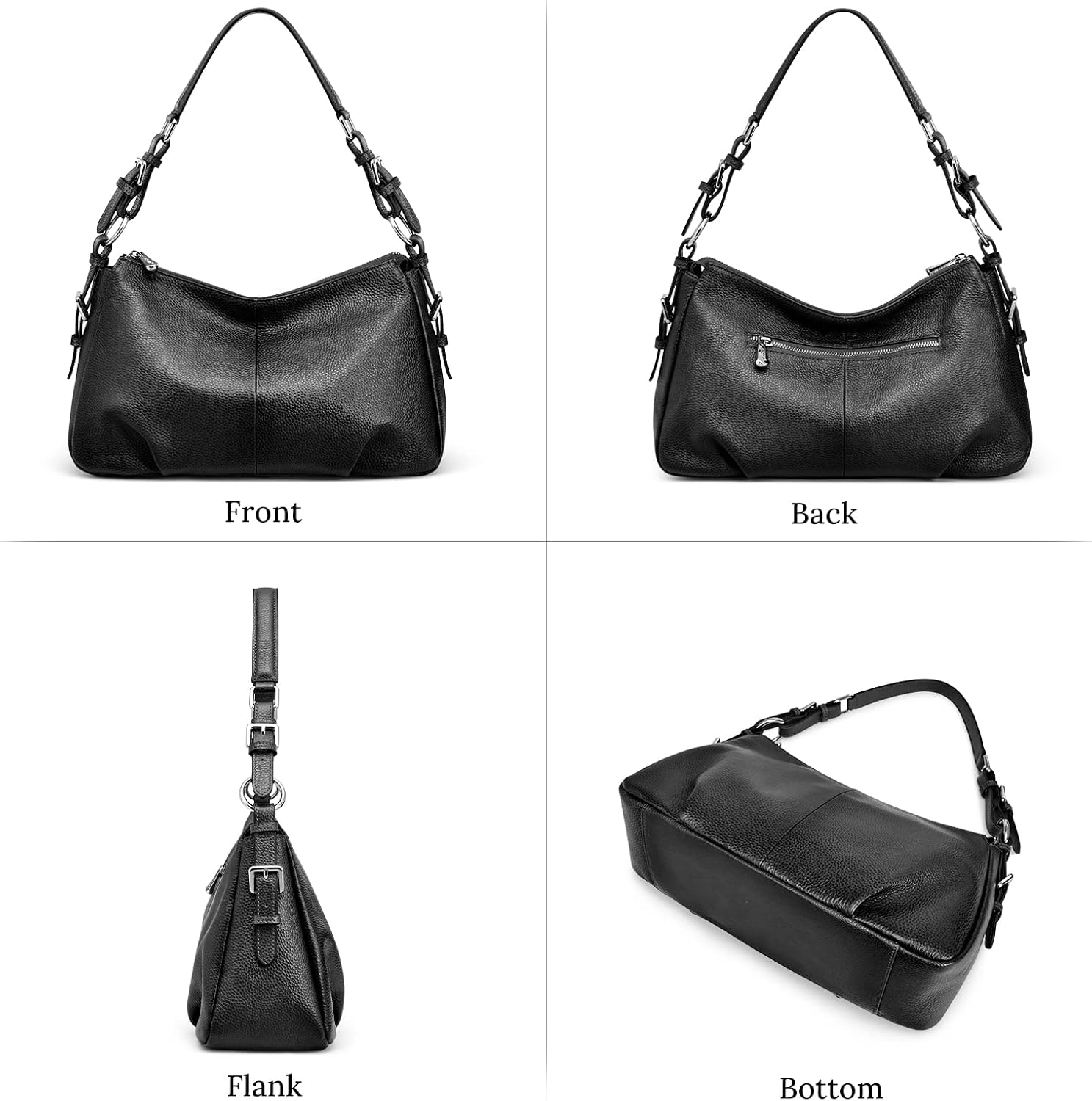 S-ZONE Womens Hobo Genuine Leather Shoulder Bag Top-handle Handbag Ladies Purses - Image 7
