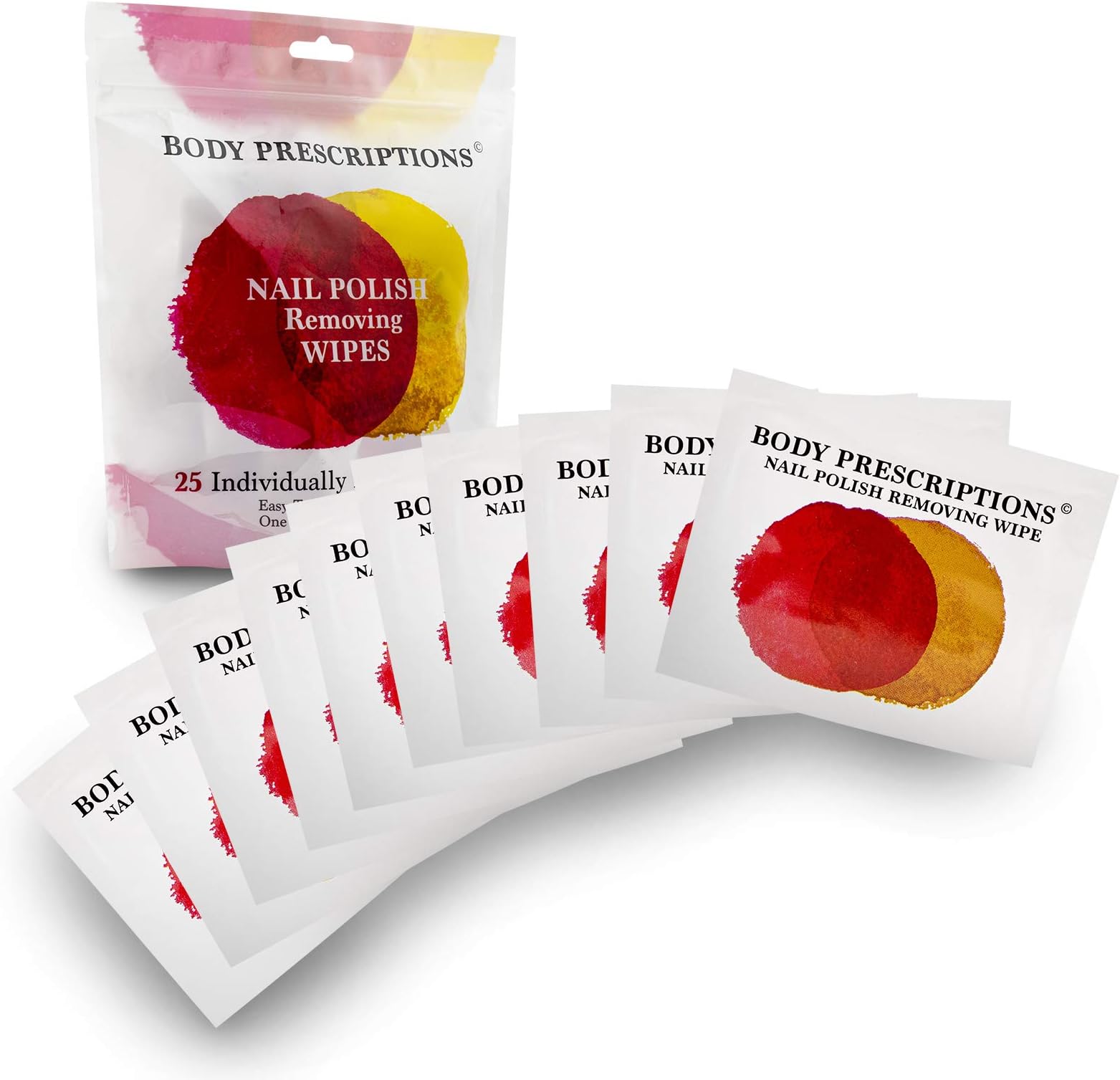 Body Prescriptions 25 Acetone Nail Polish Removing Wipes - individually wrapped